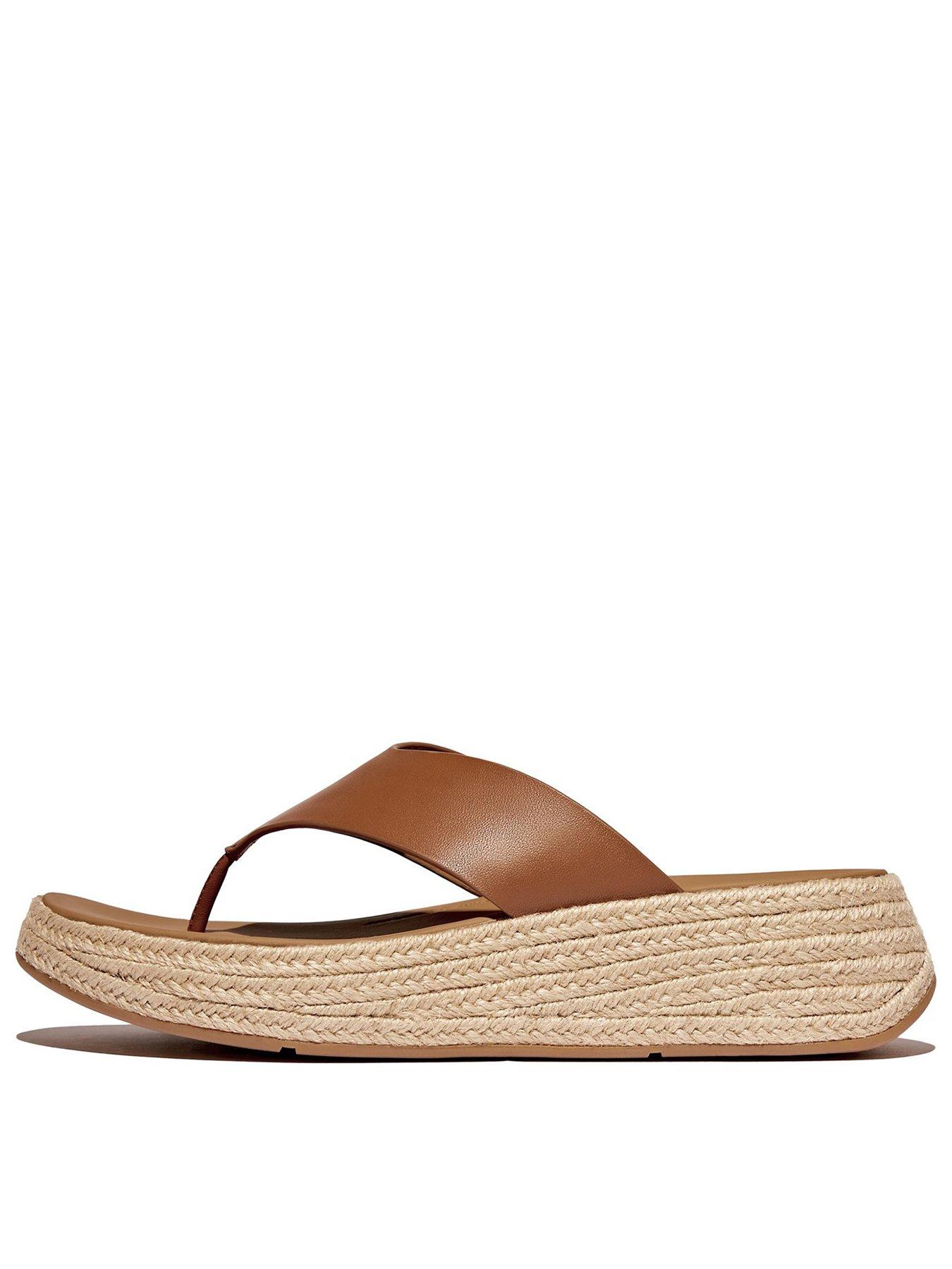 FitFlop F-mode Toe Post Espadrille - Deep Tan