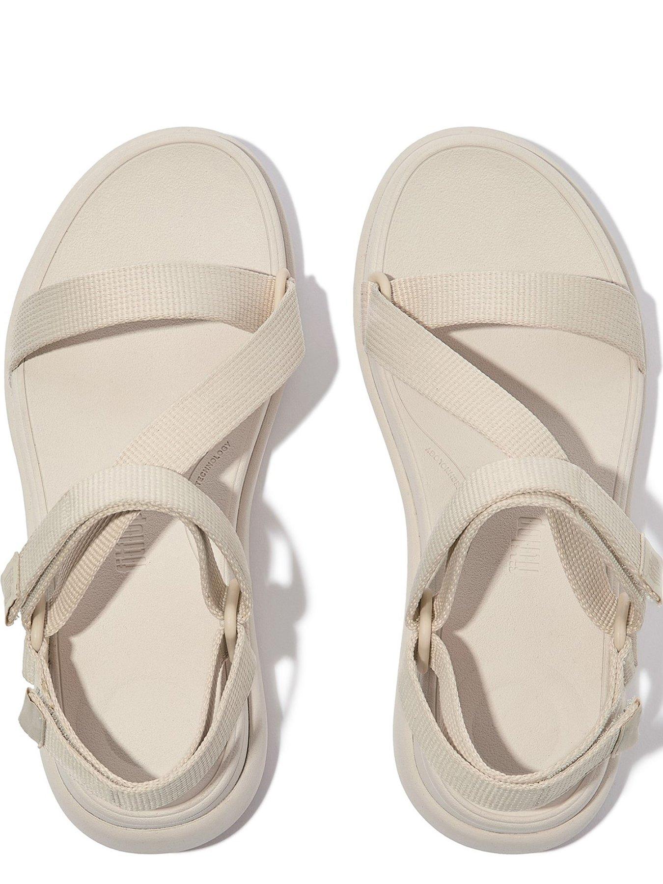 Image 4 of 5 of FitFlop F-mode Go Z Strap Sandal - Webbing - Paris Beige