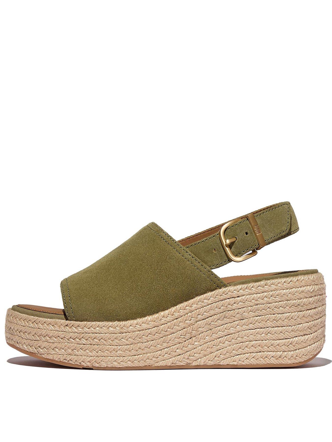 undefined Platfforms Wedge Espadrille Back Strap Sandal - Camo-green