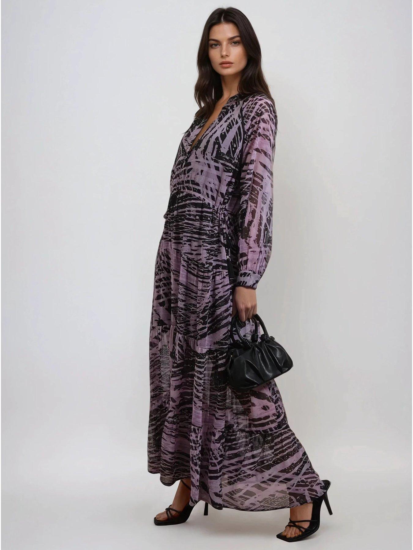 undefined Callisto Tiered Maxi Dress  - Purple