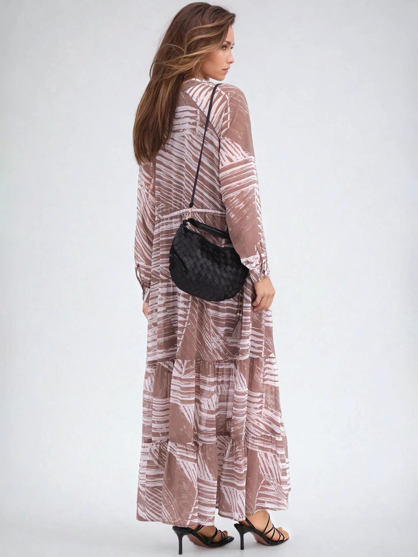 Image 2 of 4 of Religion Callisto Tiered Maxi Dress  - Beige