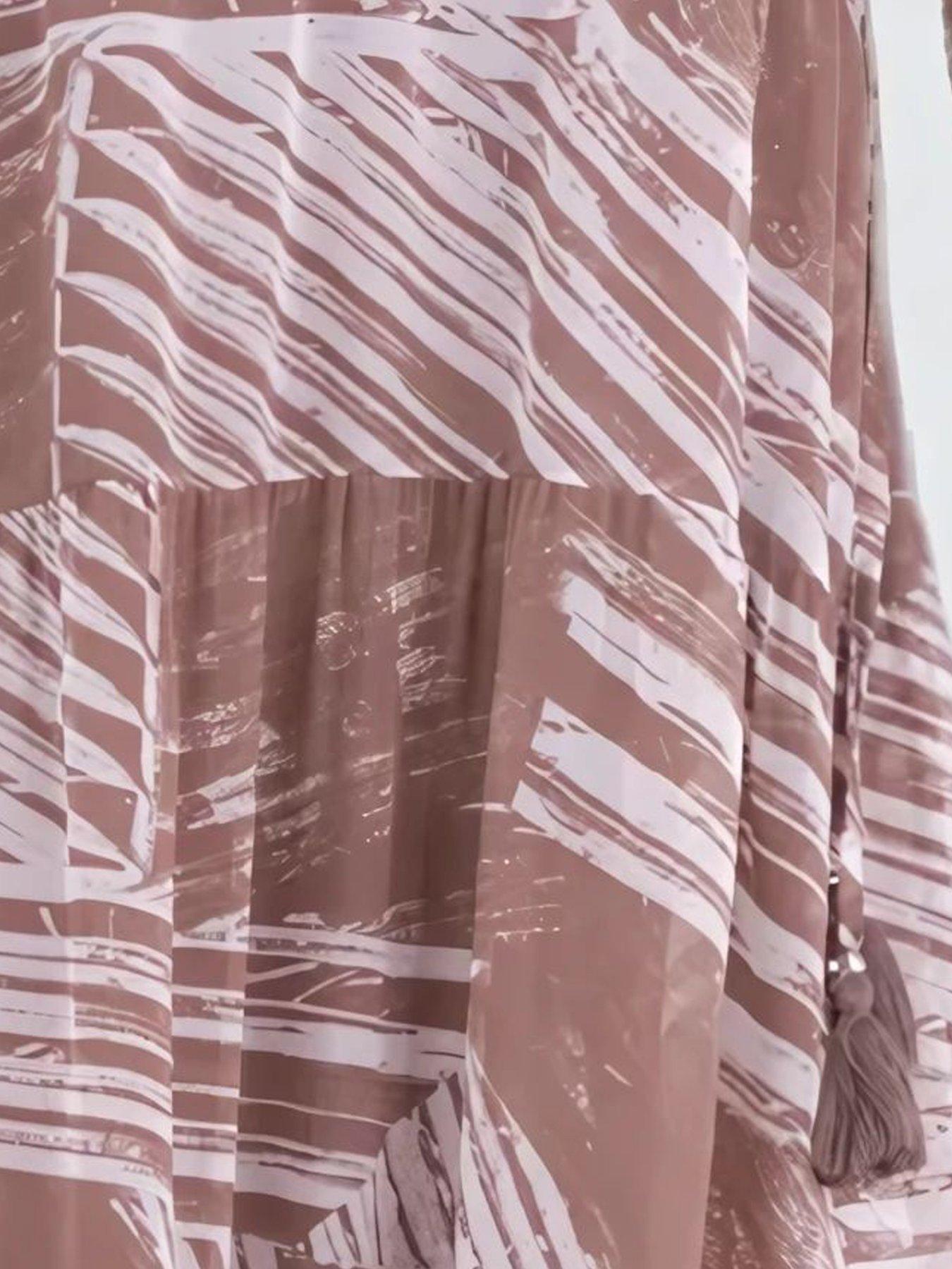 Image 4 of 4 of Religion Callisto Tiered Maxi Dress  - Beige