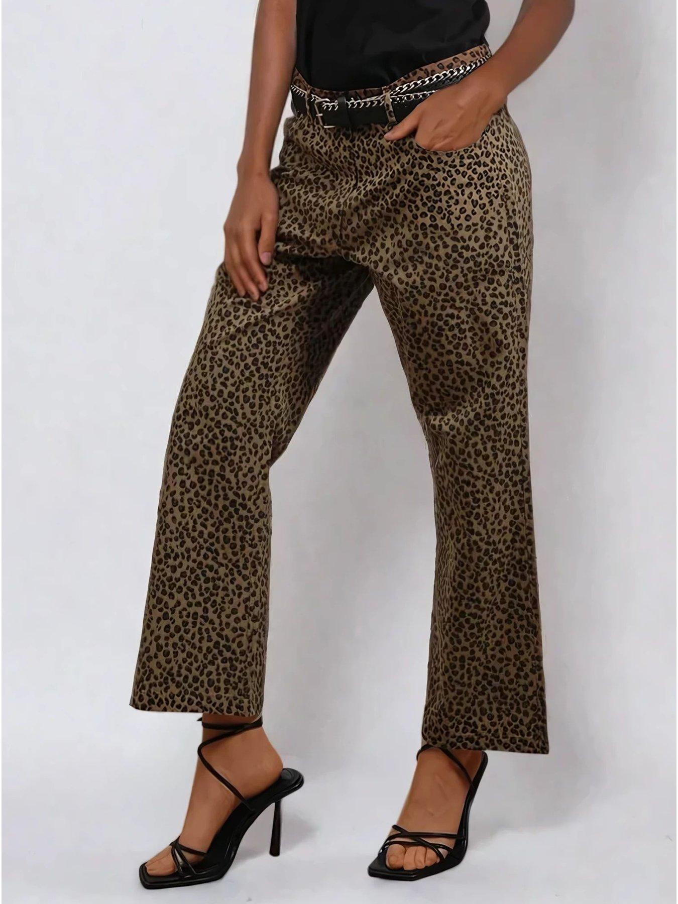 undefined Maeva Leopard Print Trousers - Beige