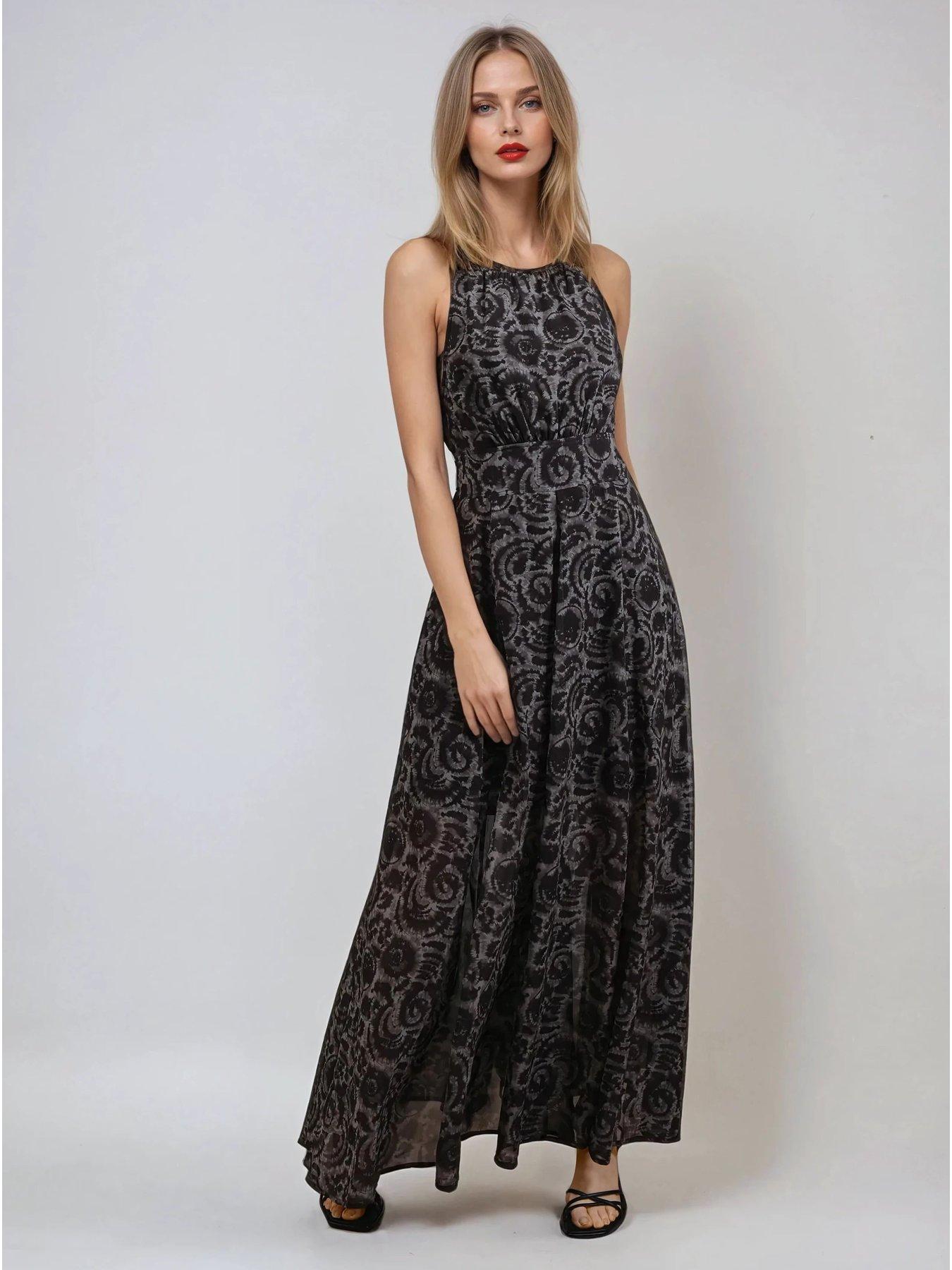 undefined Gigi Tie Dye Open Back Maxi Dress - Brown