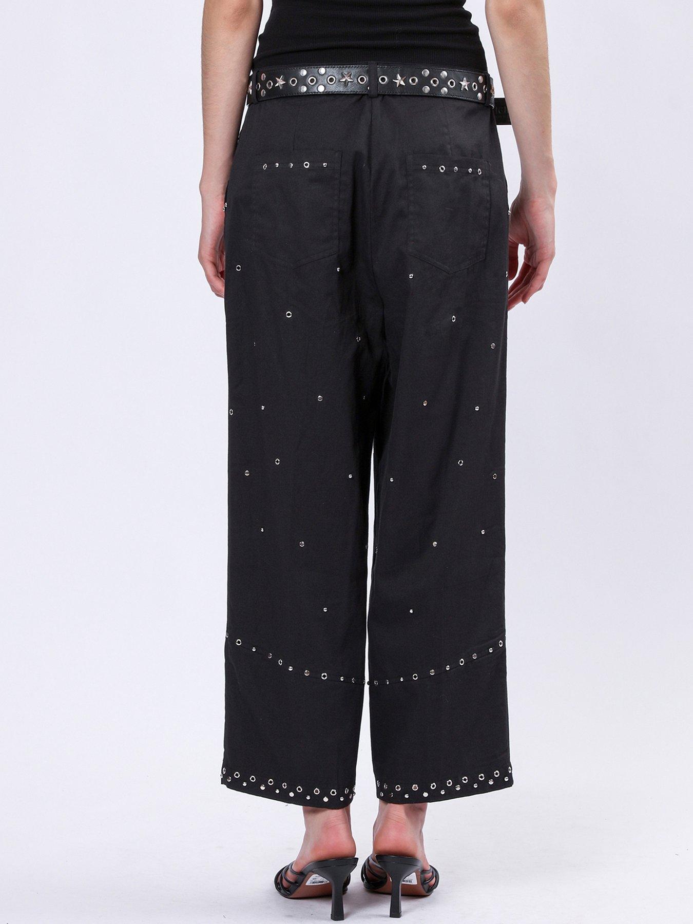 Image 2 of 5 of Religion Granite Trousers With All Over Studs - Black