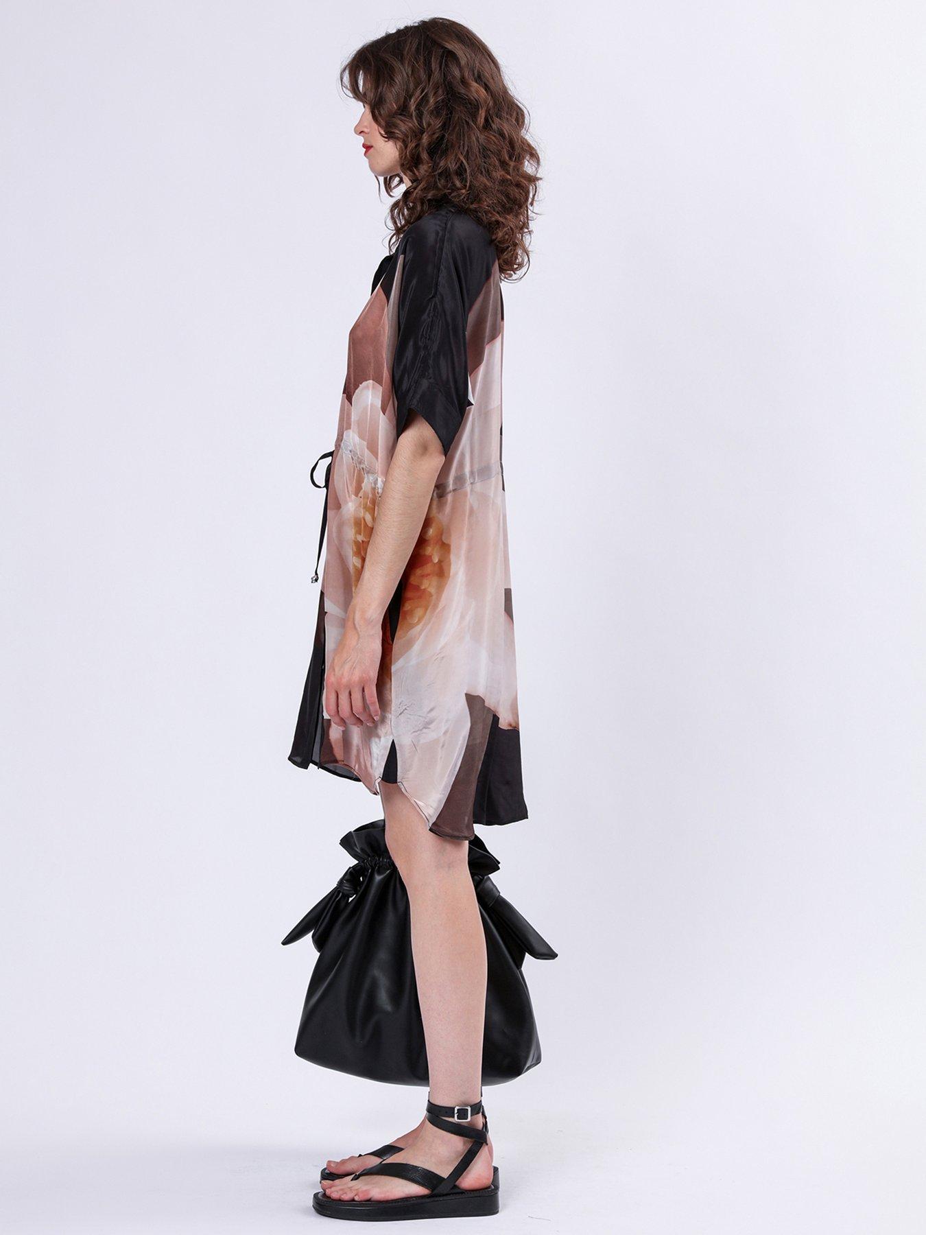 Image 5 of 6 of Religion Jade Floral Placement Tunic Dress - Beige