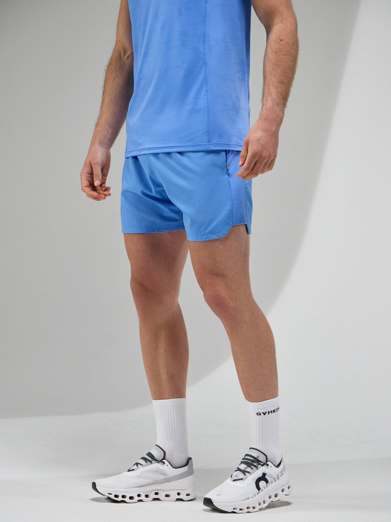 Gym King: Men's Focus Camo Knit Shorts - Blue