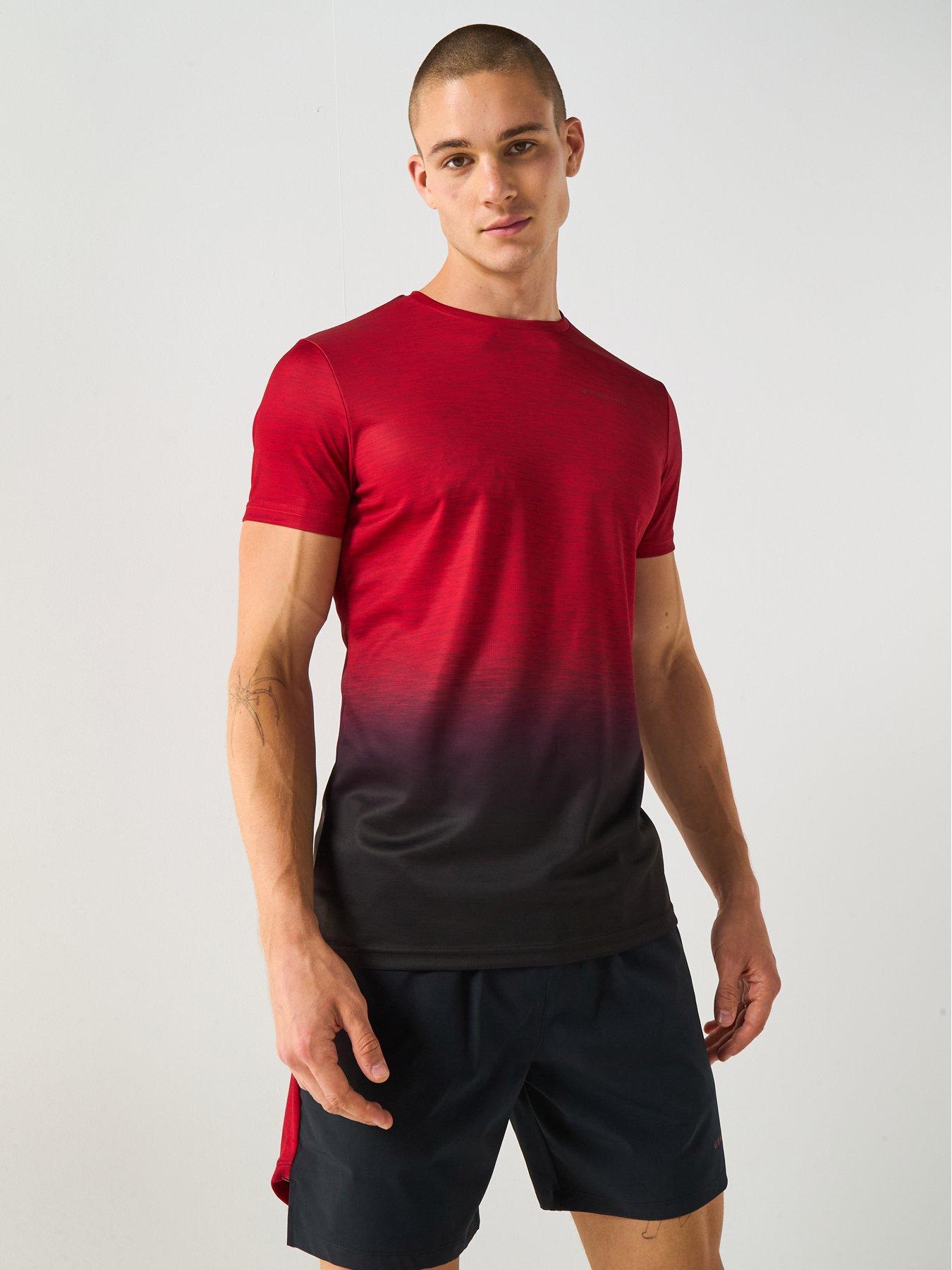 Gym King Men'S Ombre Space Dye Tee - Red