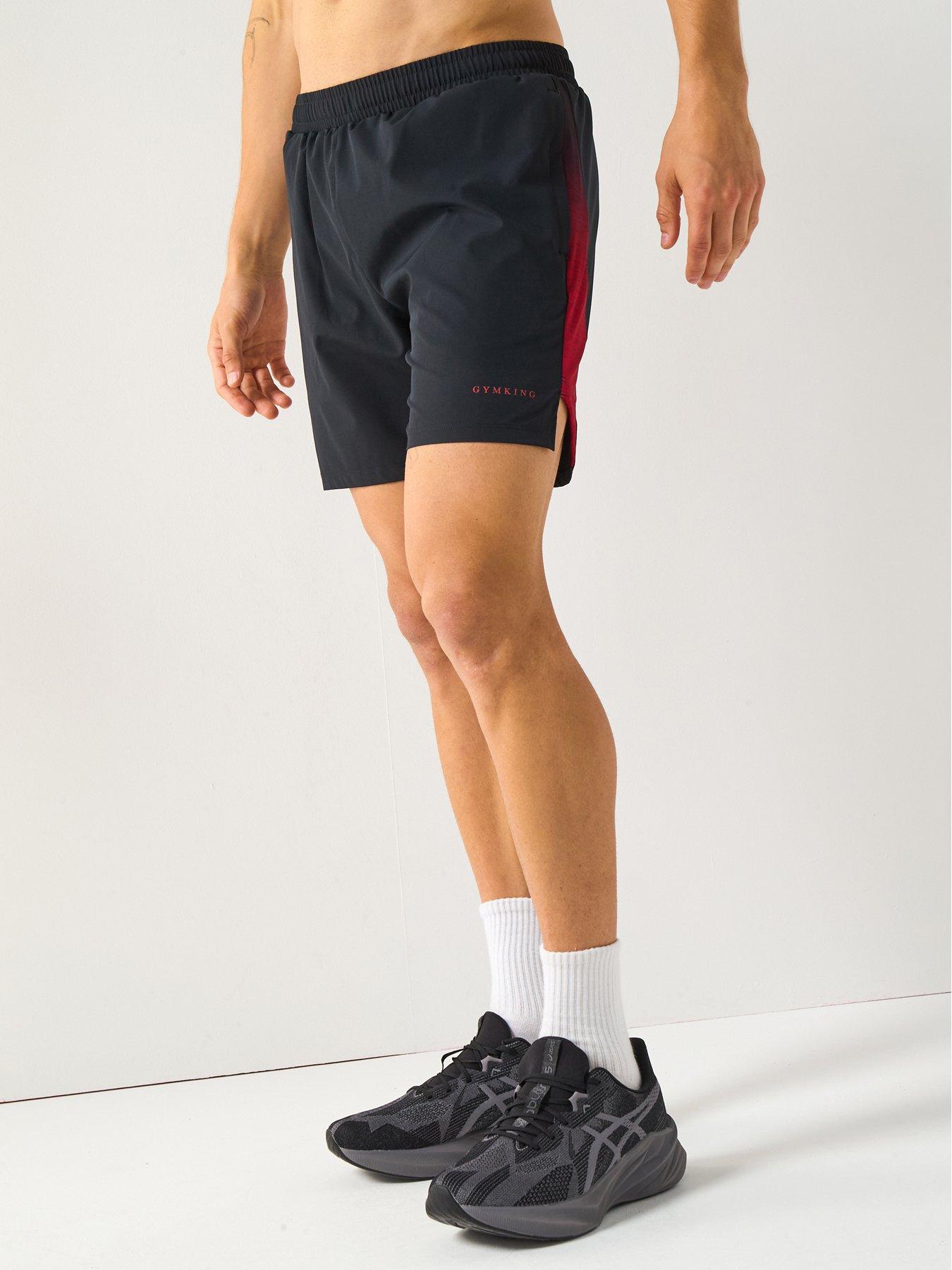 undefined Men's Ombre Space Dye Shorts - Red/Black