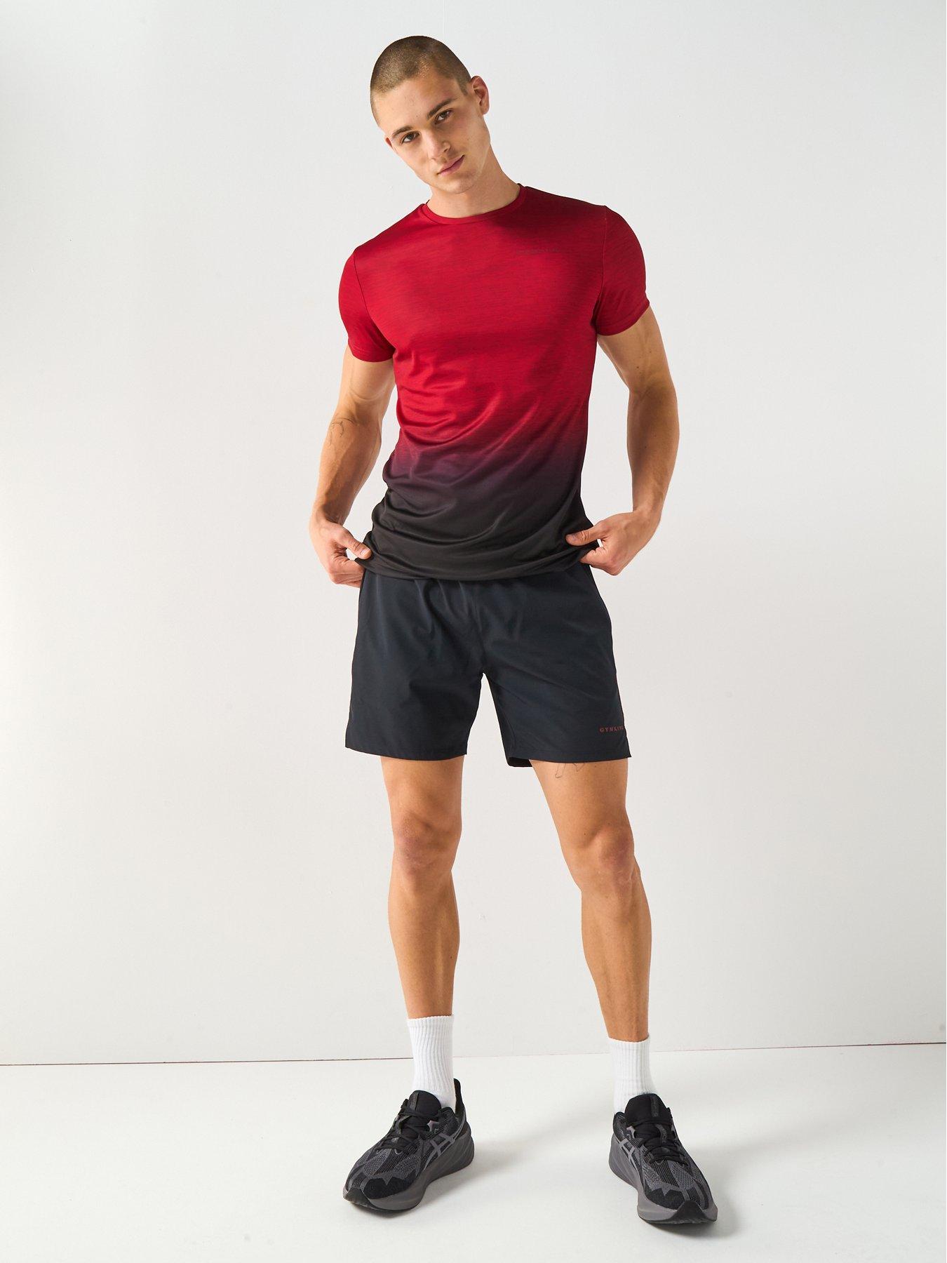 Gym King Men's Ombre Space Dye Shorts - Red/Black | Very