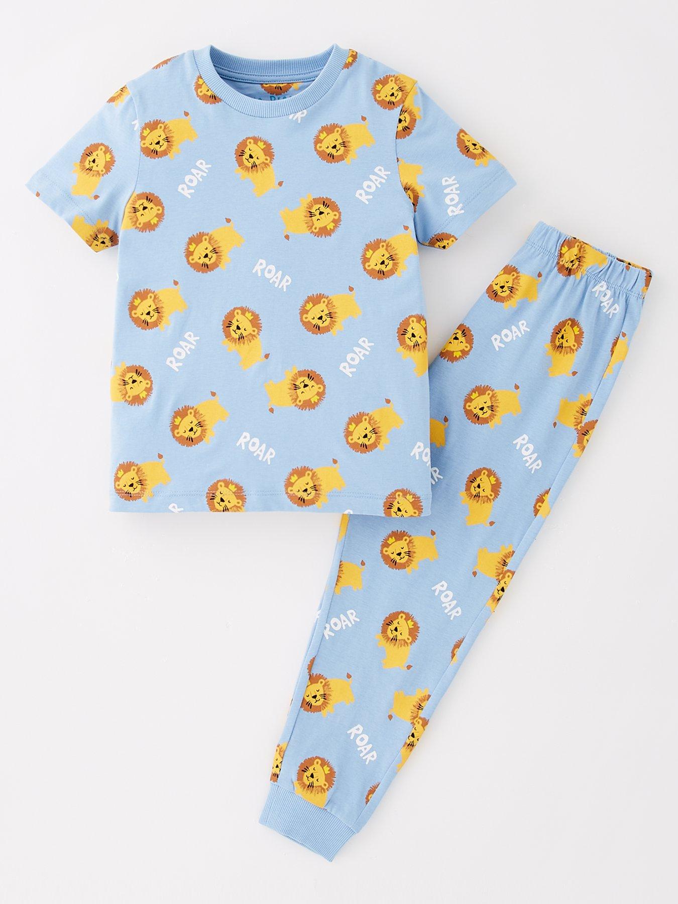 undefined Boys Safari Print Pyjama Set - Blue