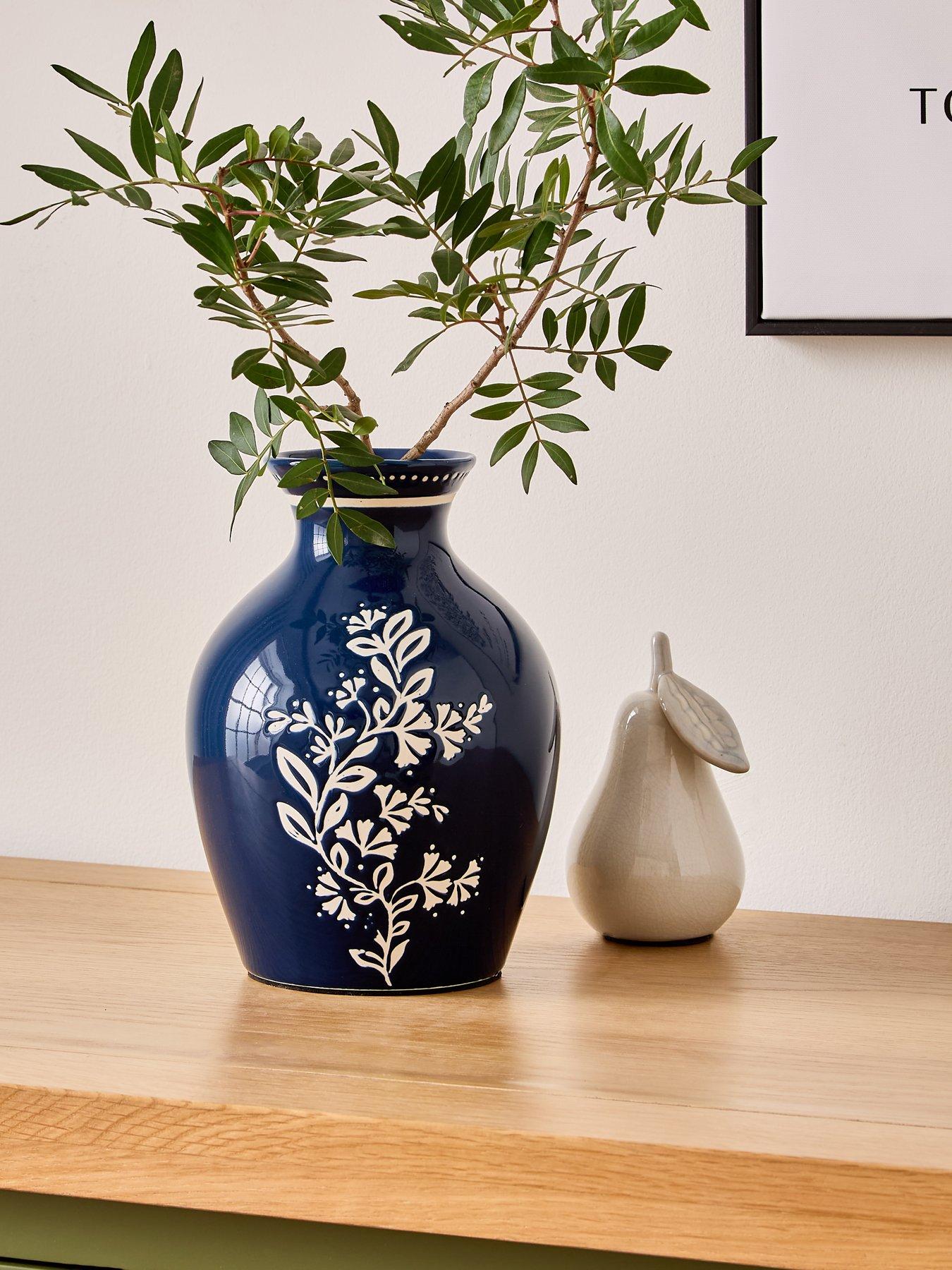 undefined Botanical Printed Vase - Blue