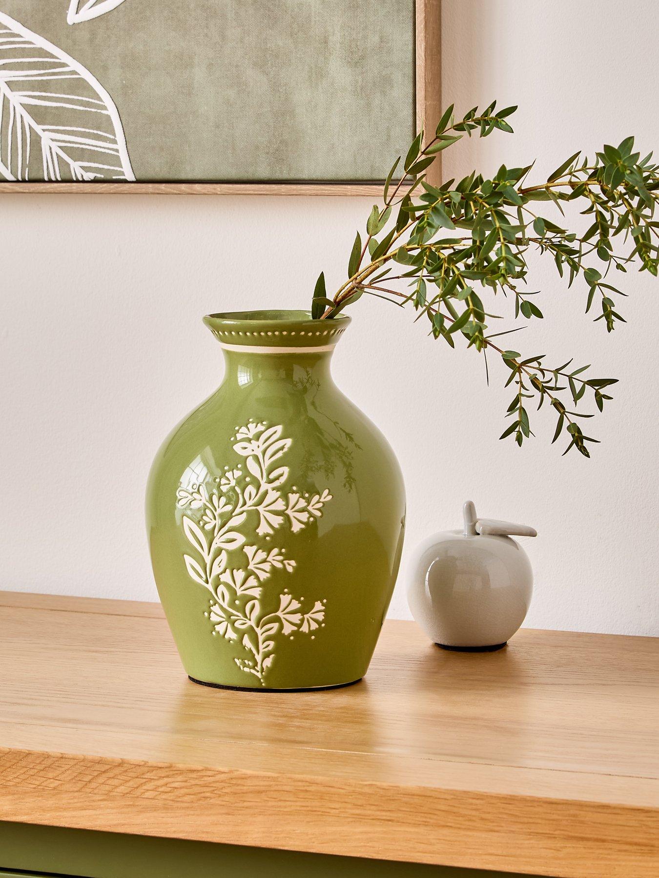 undefined Botanical Printed Vase - Green