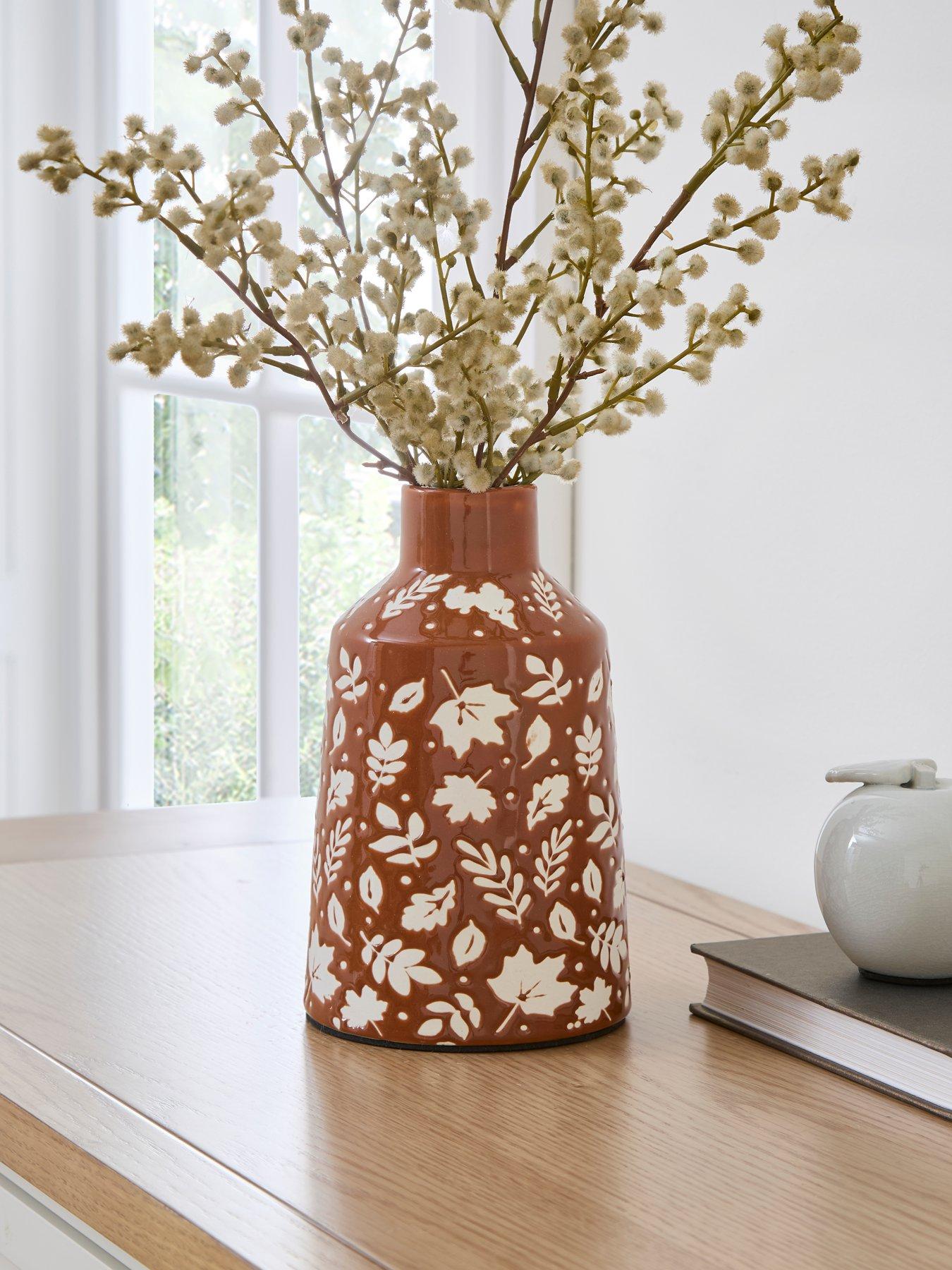 The Very Collection Botanical Printed Bottle Styled Vase