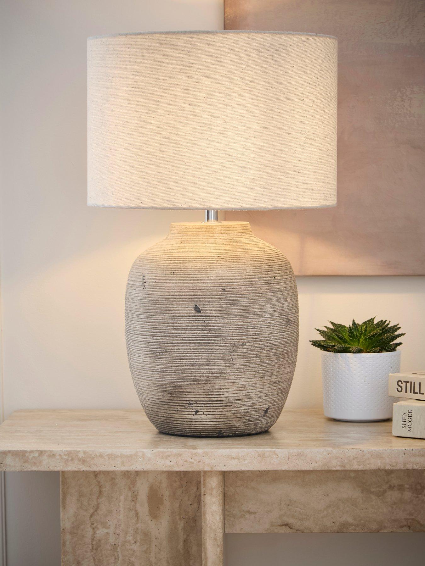 Very Home Worn Concrete Ceramic Table Lamp