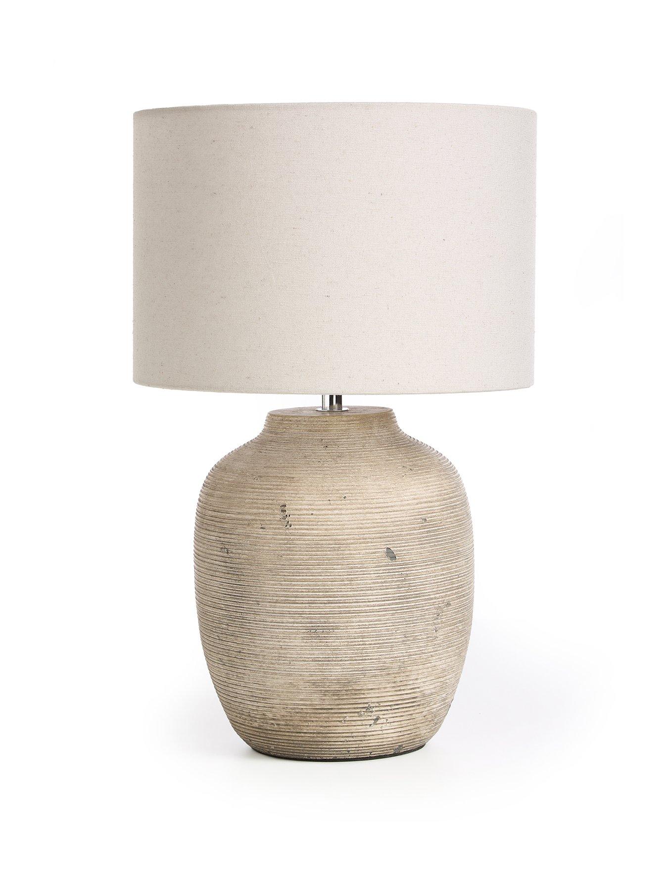 Image 2 of 6 of The Very Collection Worn Concrete Ceramic Table Lamp