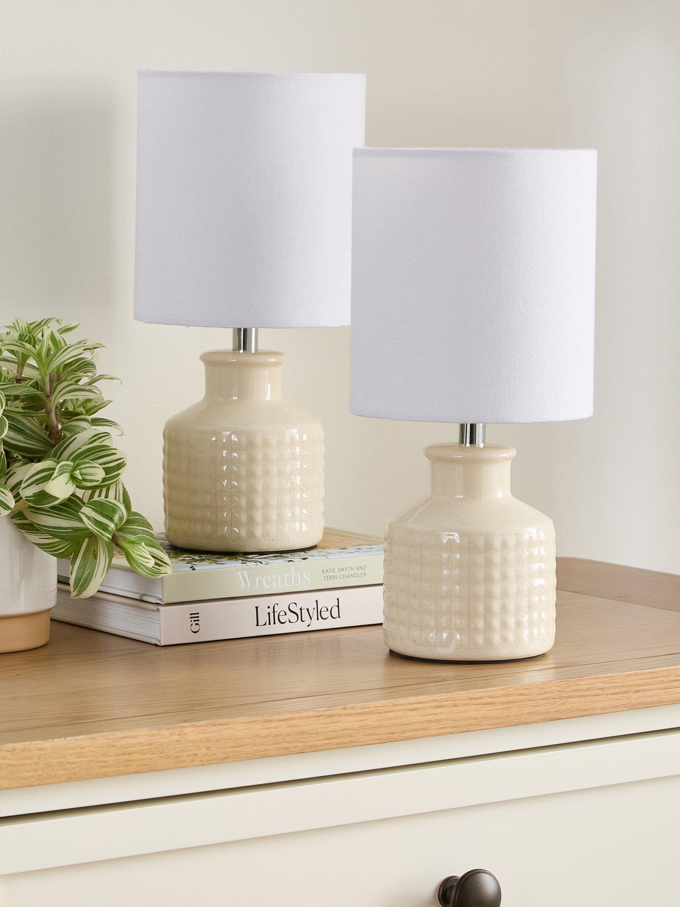 Very Home Cream Set of 2 Ceramic Table Lamps