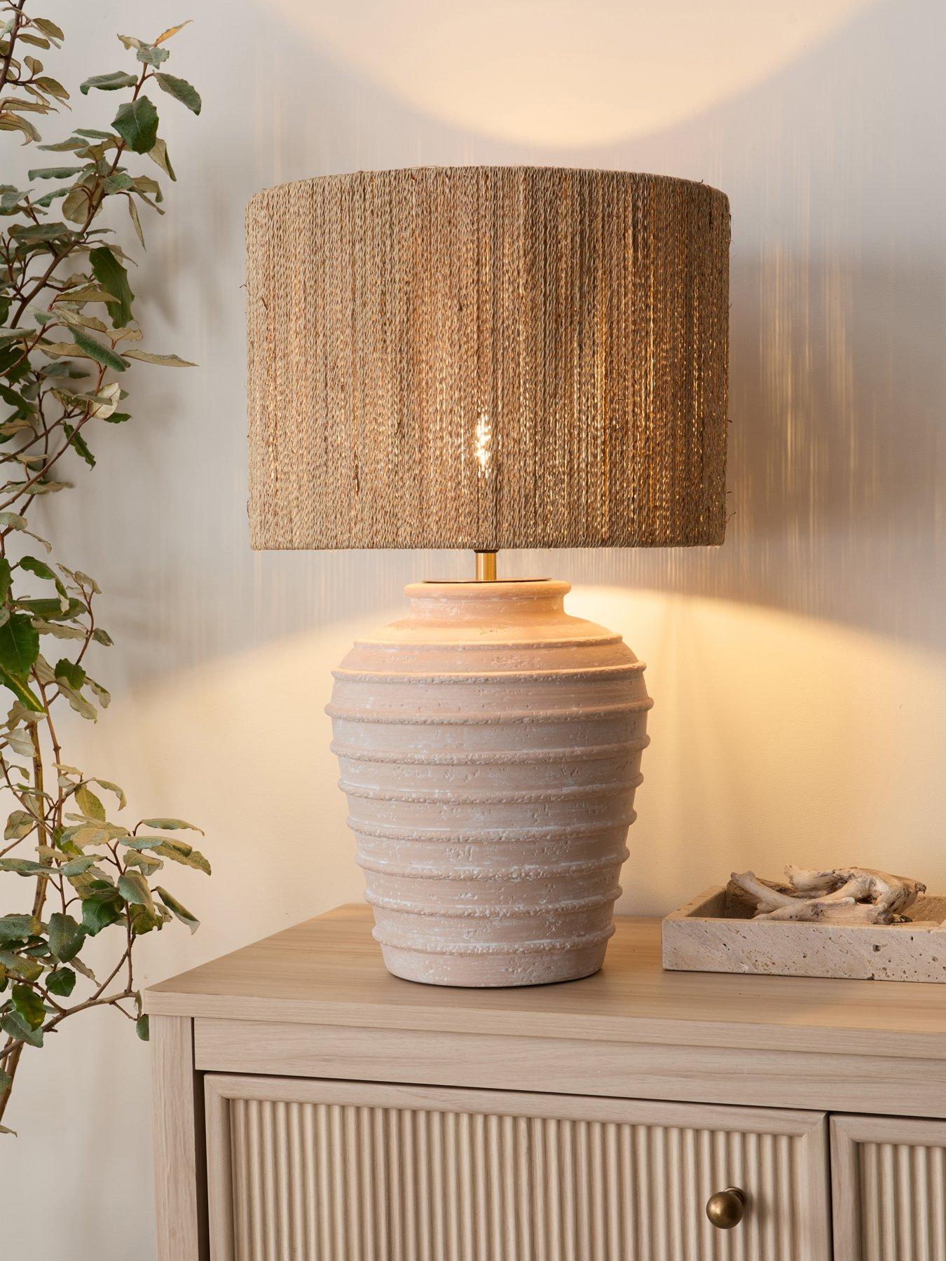 Michelle Keegan Home MK Ribbed Ceramic Urn Table Lamp