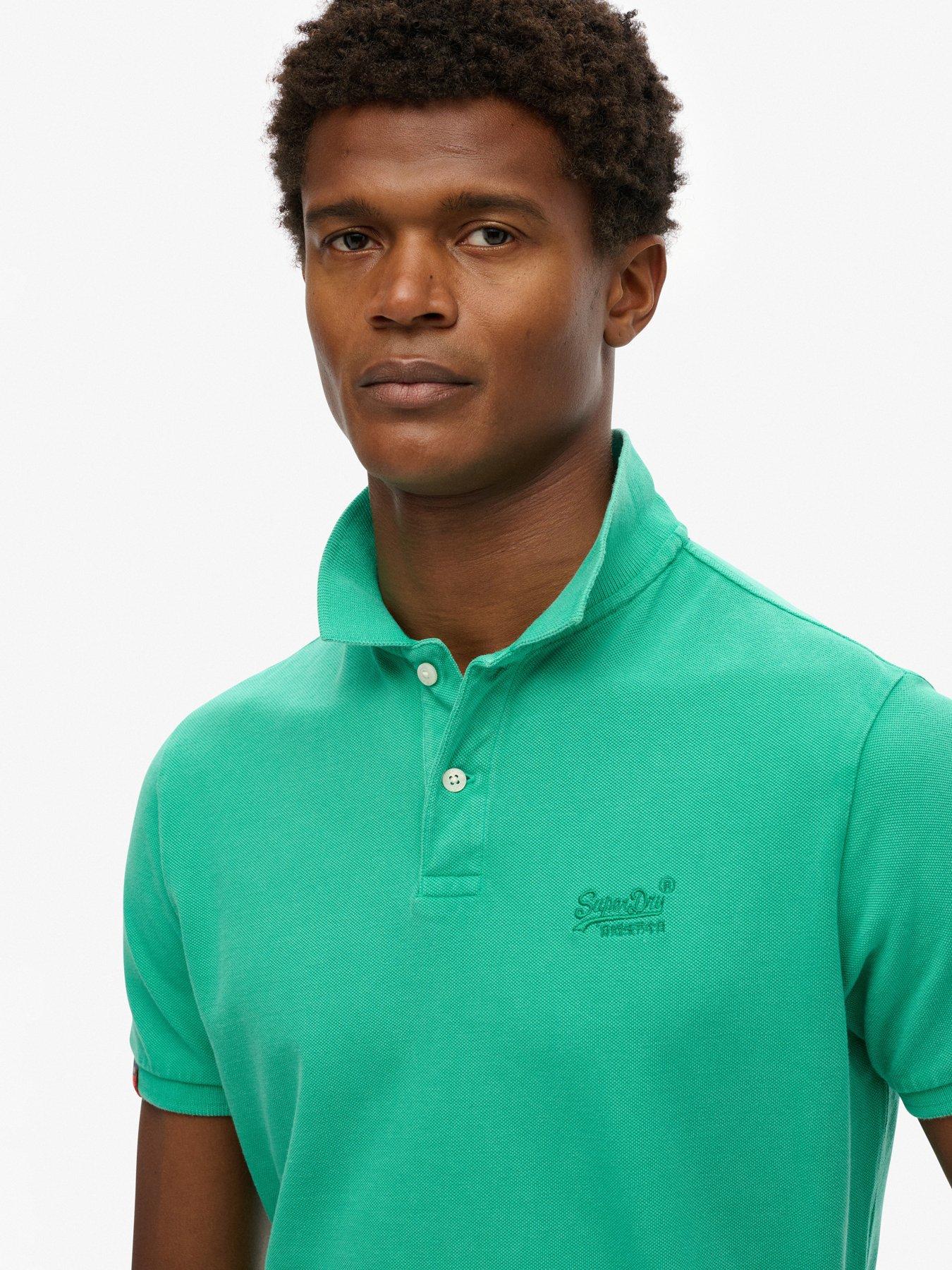 Image 4 of 5 of Superdry Vintage Destroy Polo Shirt - Green