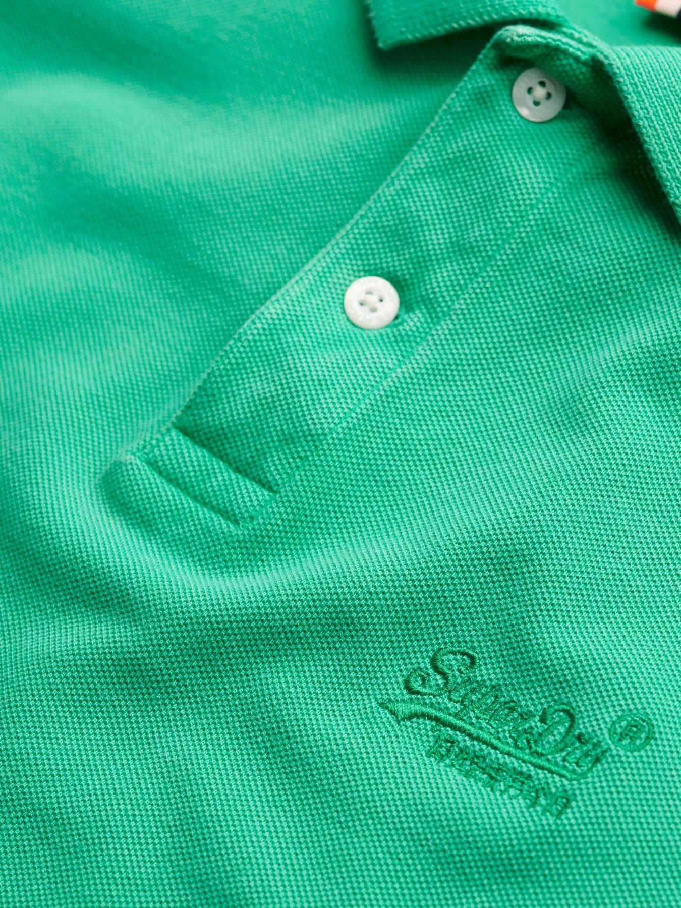 Image 5 of 5 of Superdry Vintage Destroy Polo Shirt - Green
