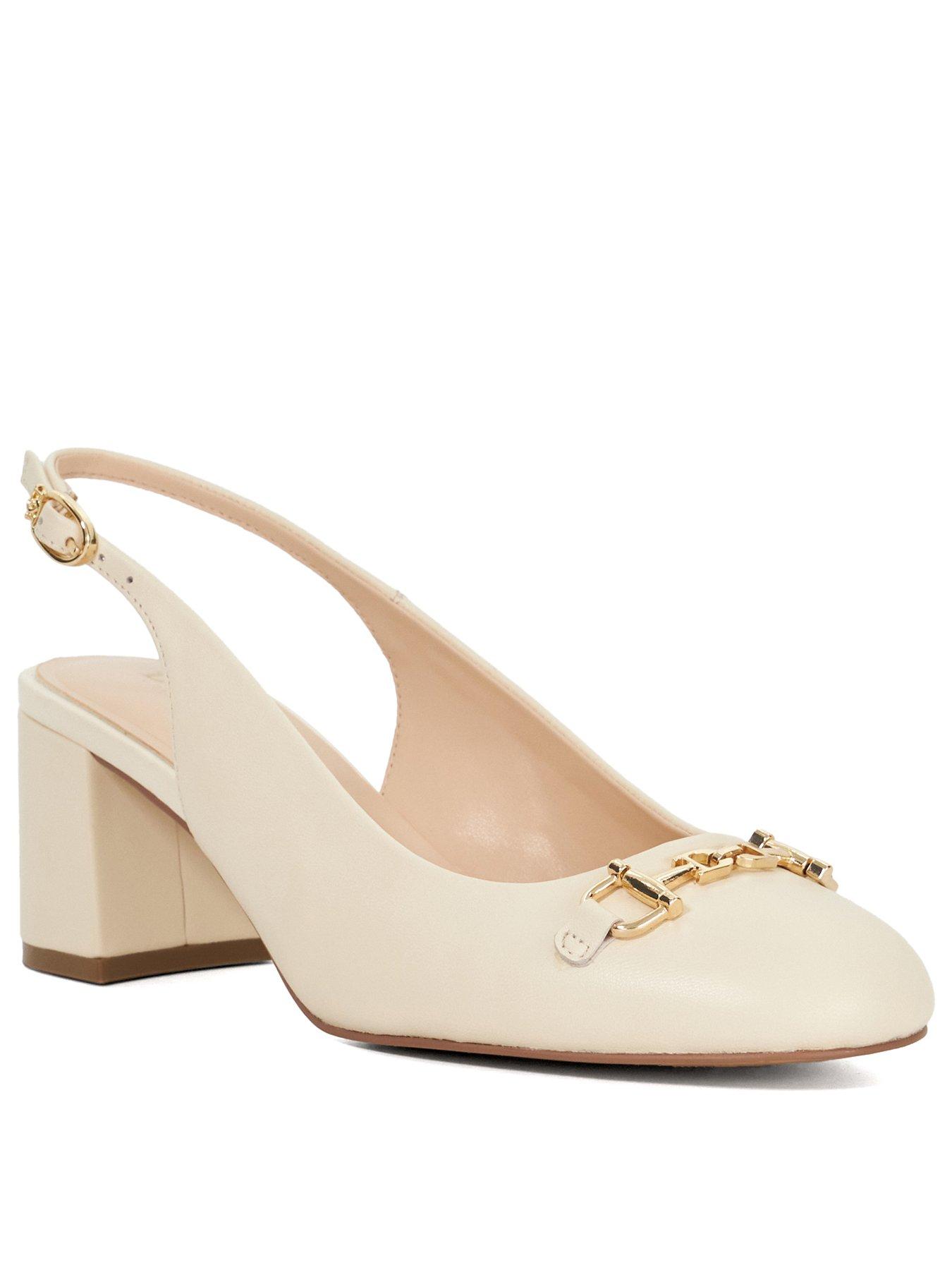 Image 2 of 6 of Dune London Dreaming Croc Slingback - Ecru
