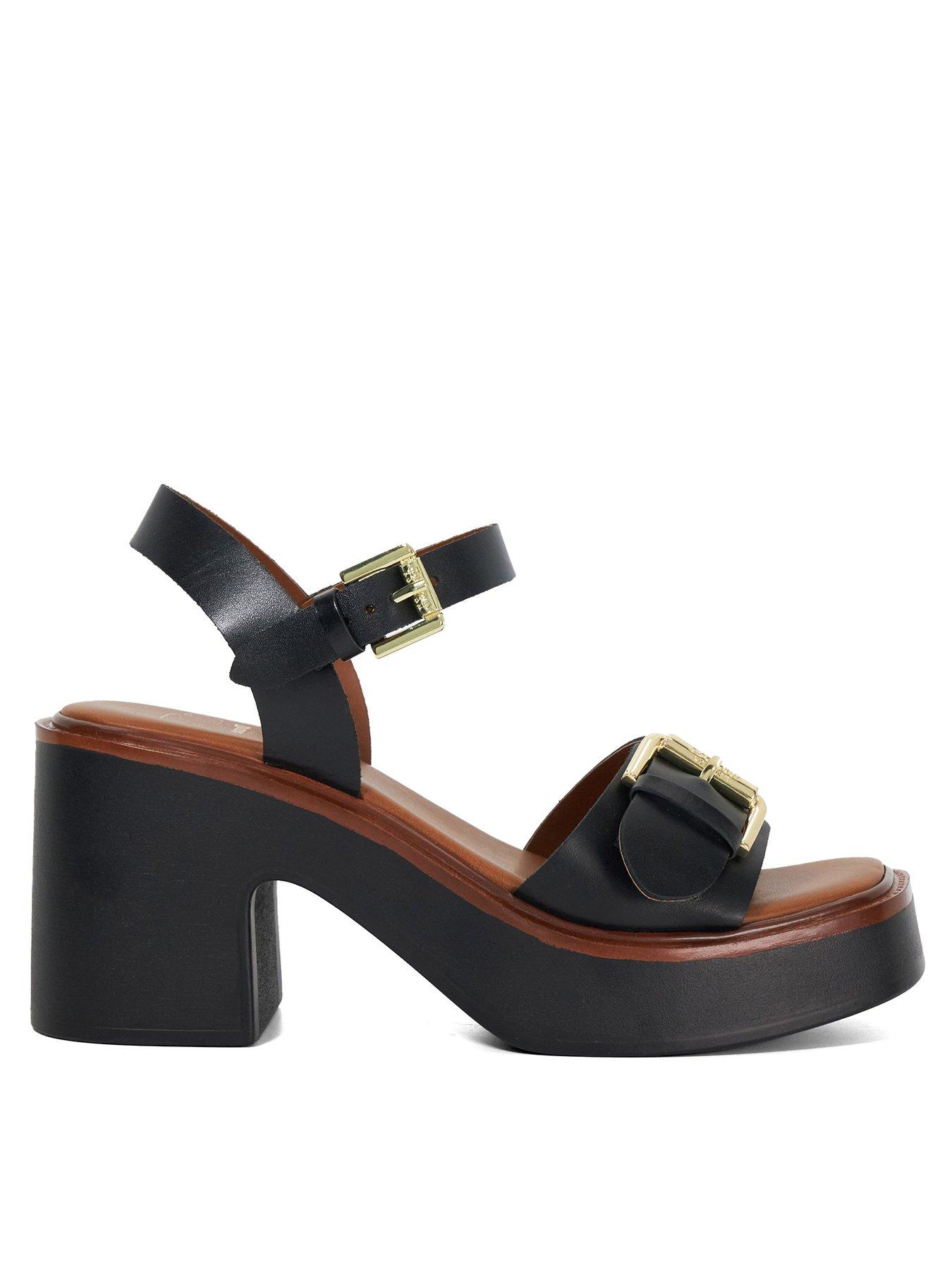 undefined Jupiter Leather Sandals - Black