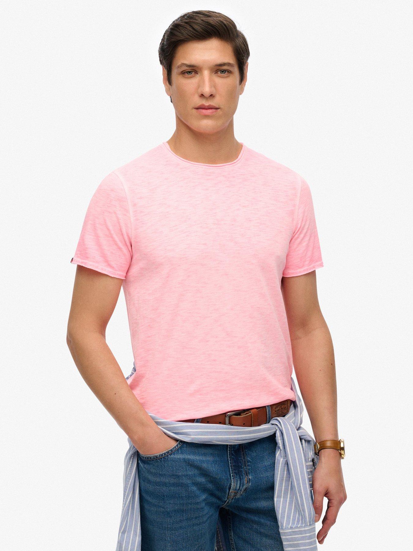 undefined Raw Edge Slub T-Shirt - Pink