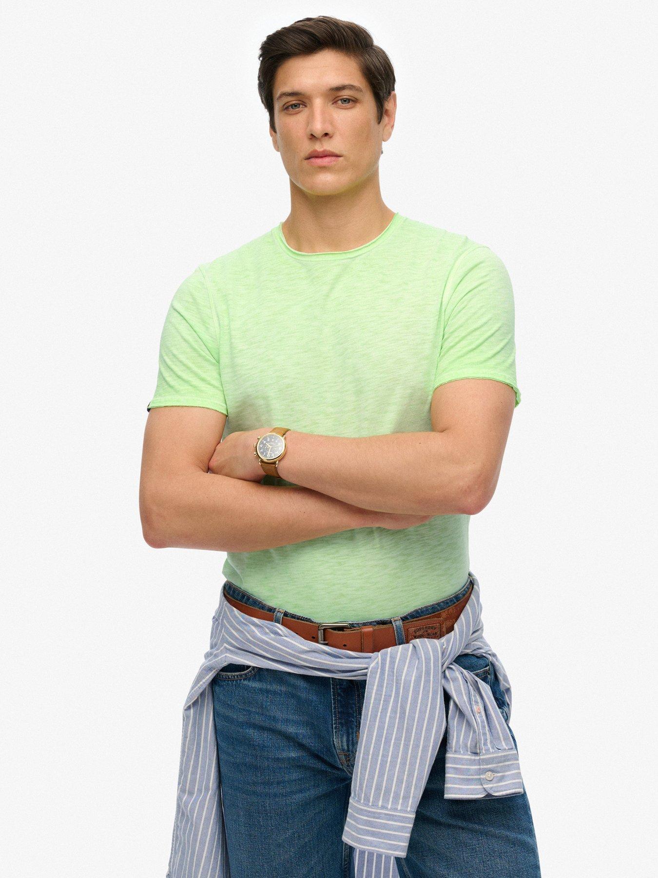 undefined Raw Edge Slub T-Shirt - Green