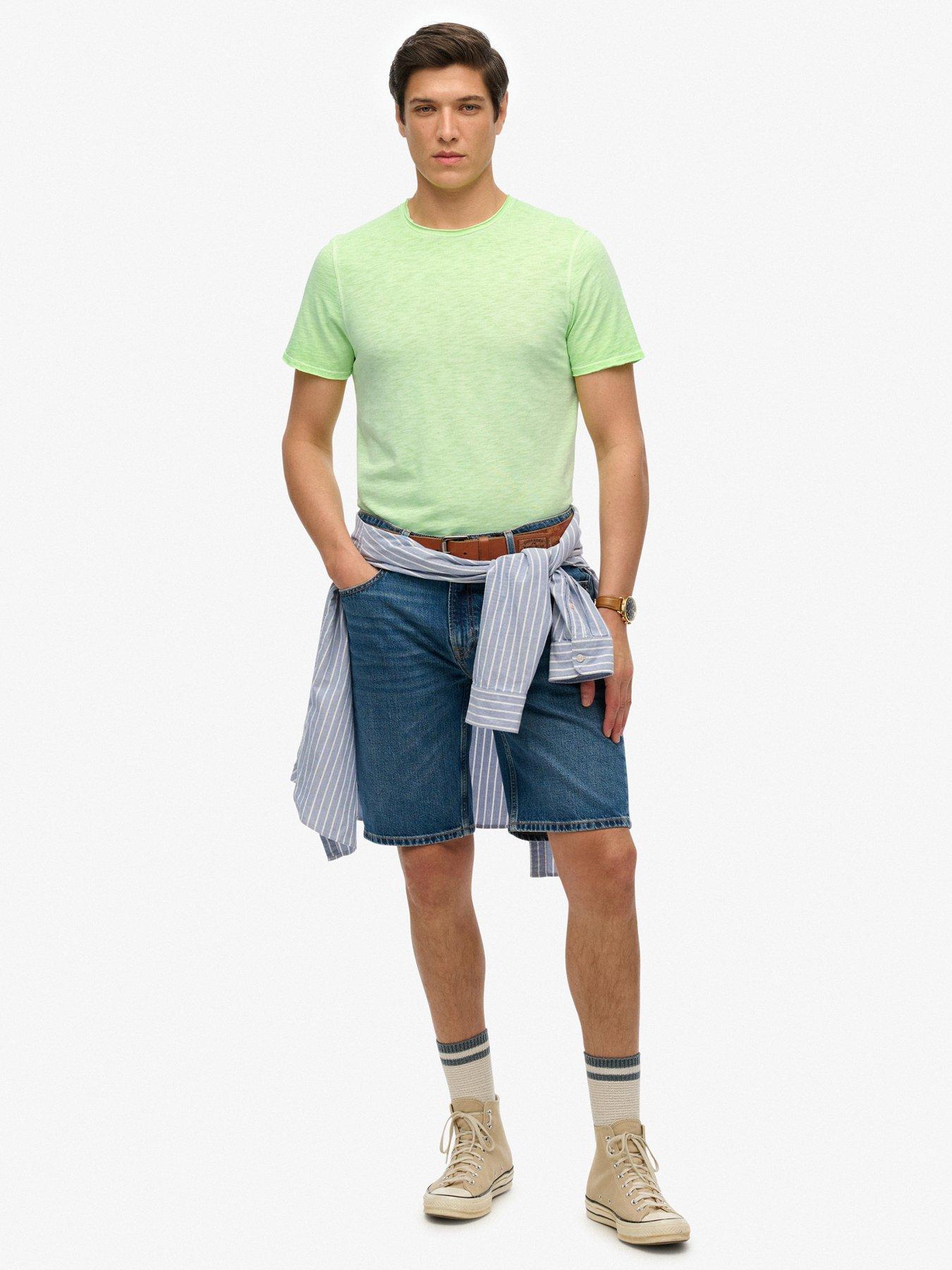 Image 3 of 5 of Superdry Raw Edge Slub T-Shirt - Green