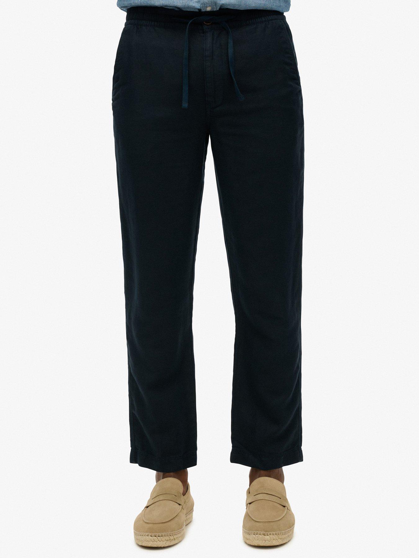 undefined Merchant Linen Trousers - Navy