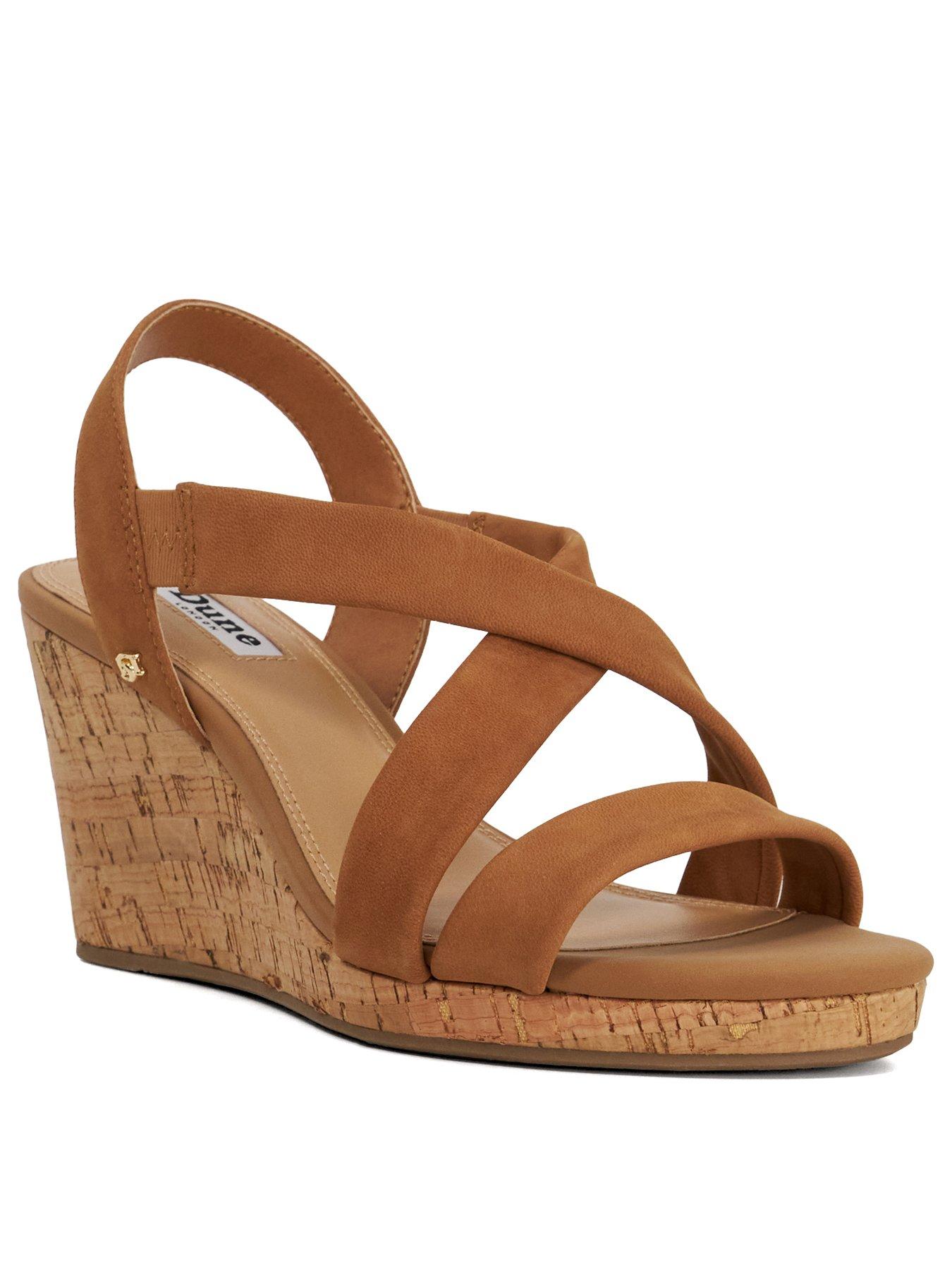 Image 2 of 6 of Dune London Wide Fit Kamies Wedge - Tan