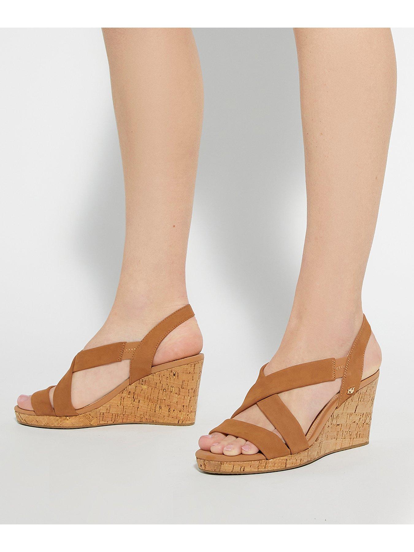 Image 6 of 6 of Dune London Wide Fit Kamies Wedge - Tan