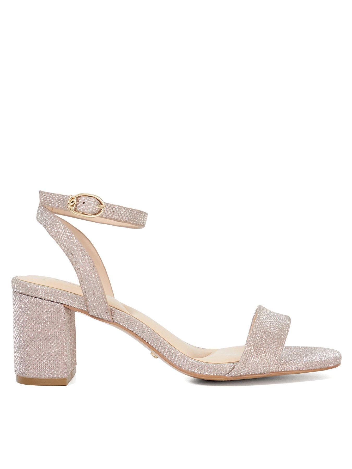 undefined Wide Fit Melini Glitter Heeled Sandal - Rose Gold