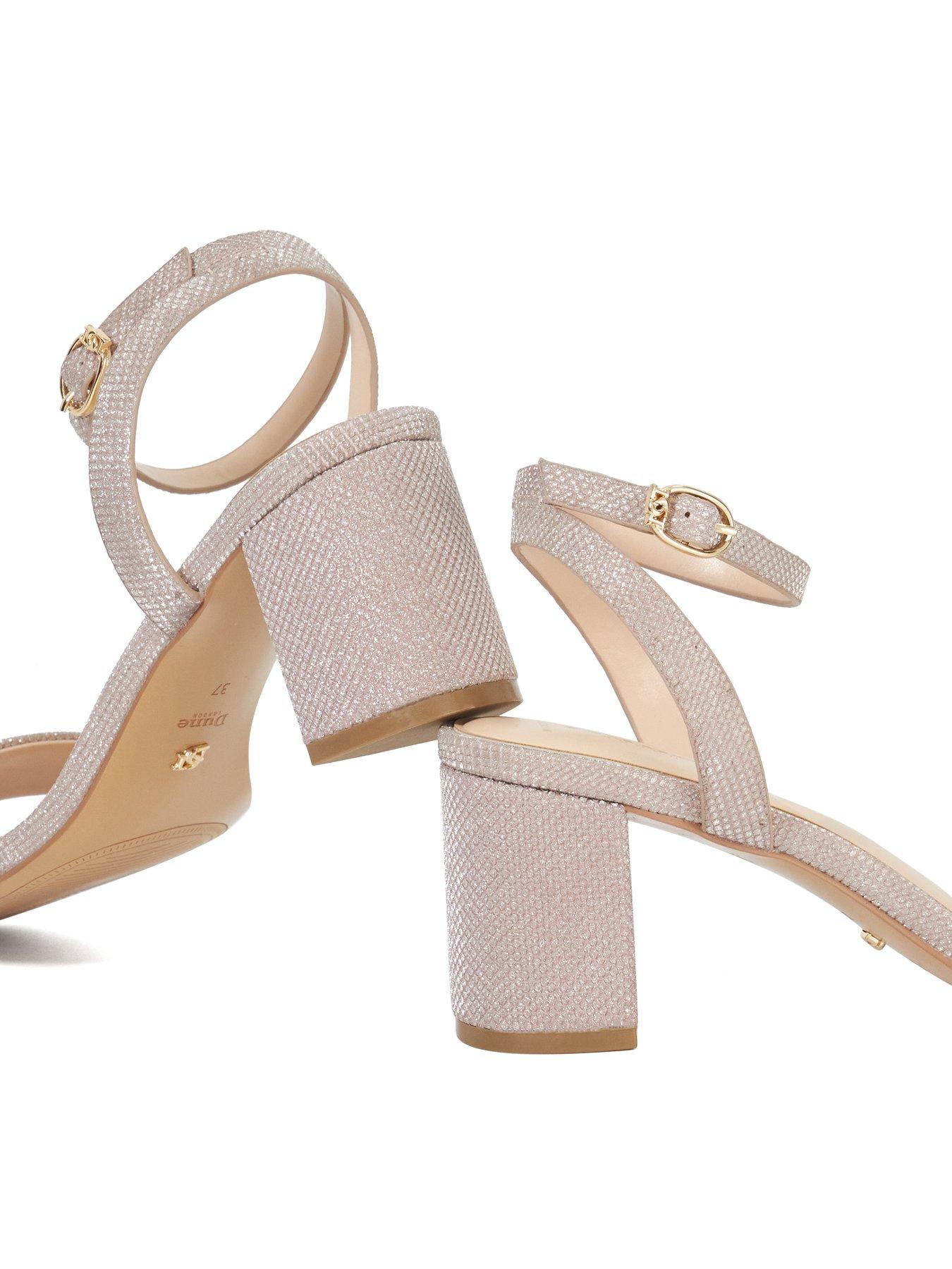Image 5 of 6 of Dune London Wide Fit Melini Glitter Heeled Sandal - Rose Gold