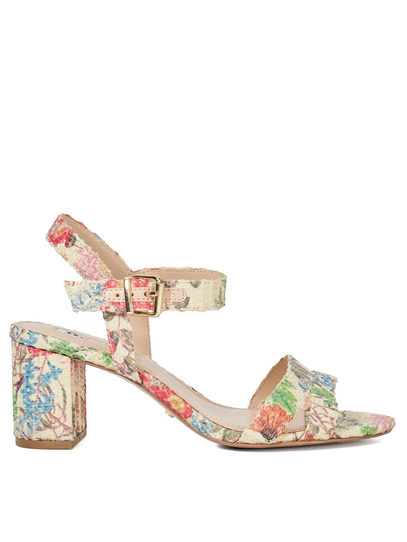 Image 1 of 6 of Dune London Wide-fit Merisa Block-heel Sandals - Multi