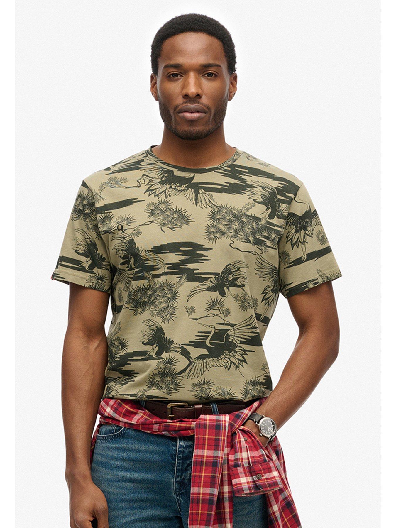 undefined Classic Essential Printed T-Shirt - Khaki
