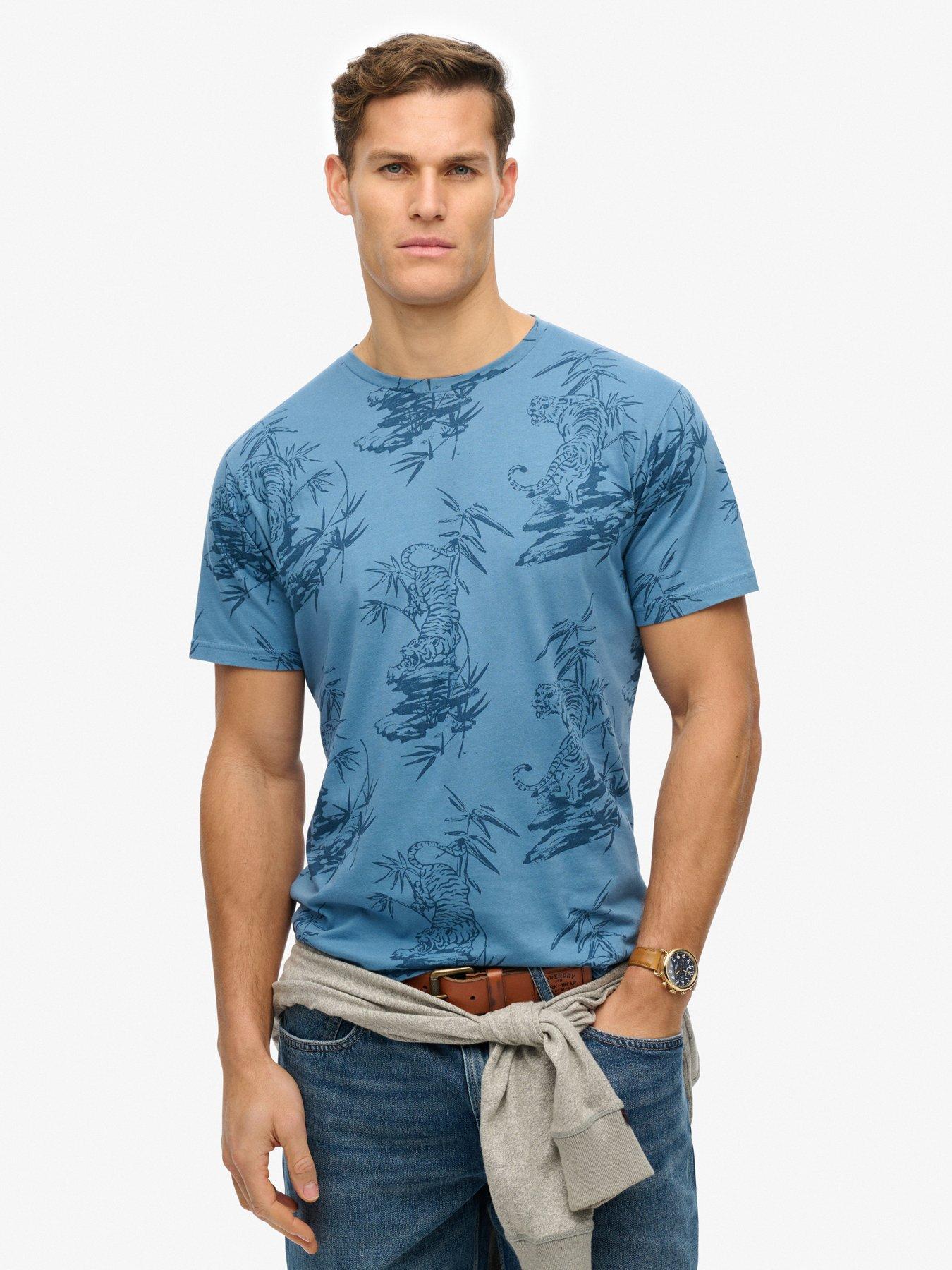 undefined Classic Essential Printed T-Shirt - Blue