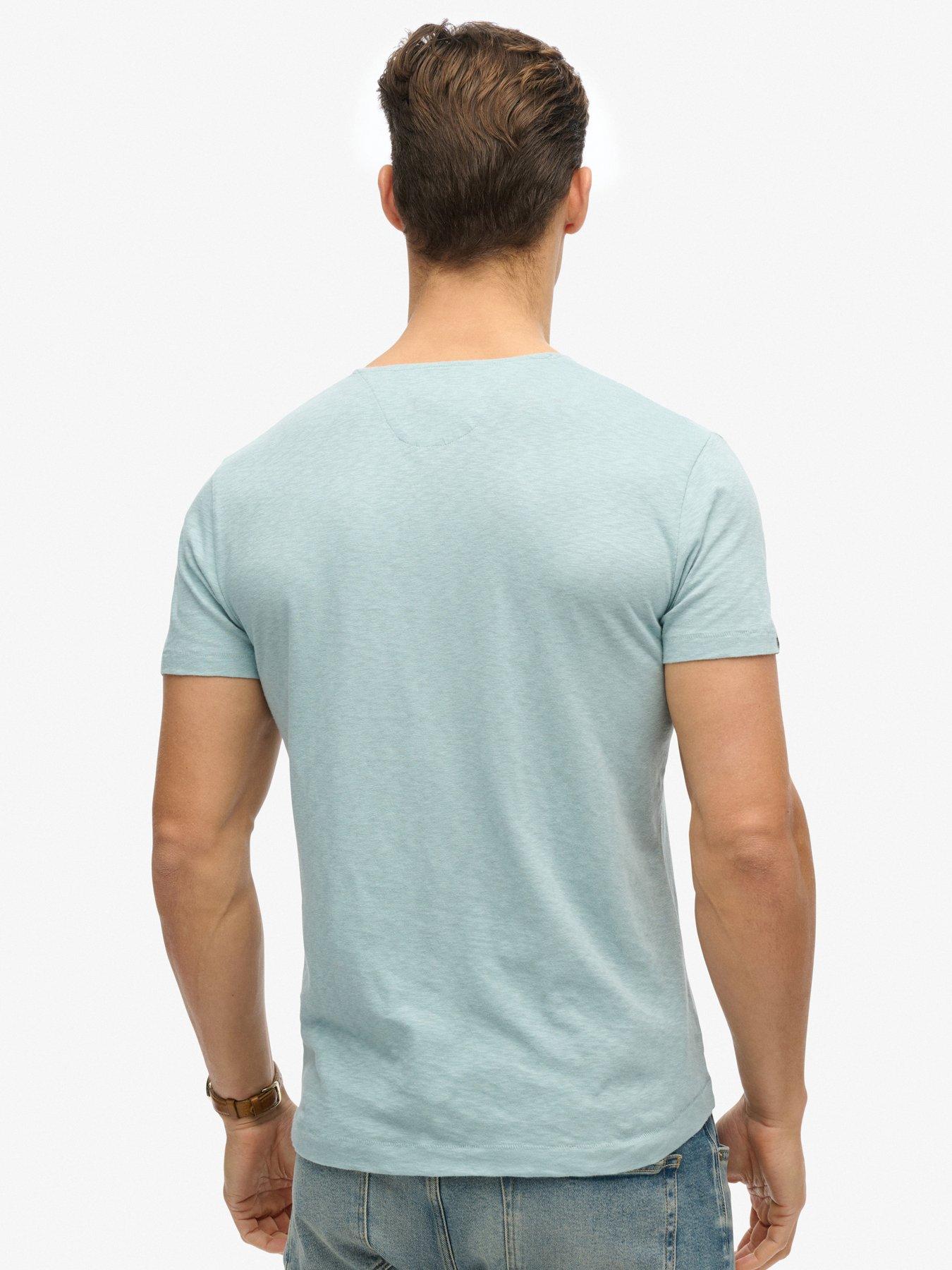 Image 2 of 5 of Superdry Merchant Short Sleeve Grandad Jersey T-Shirt - Blue