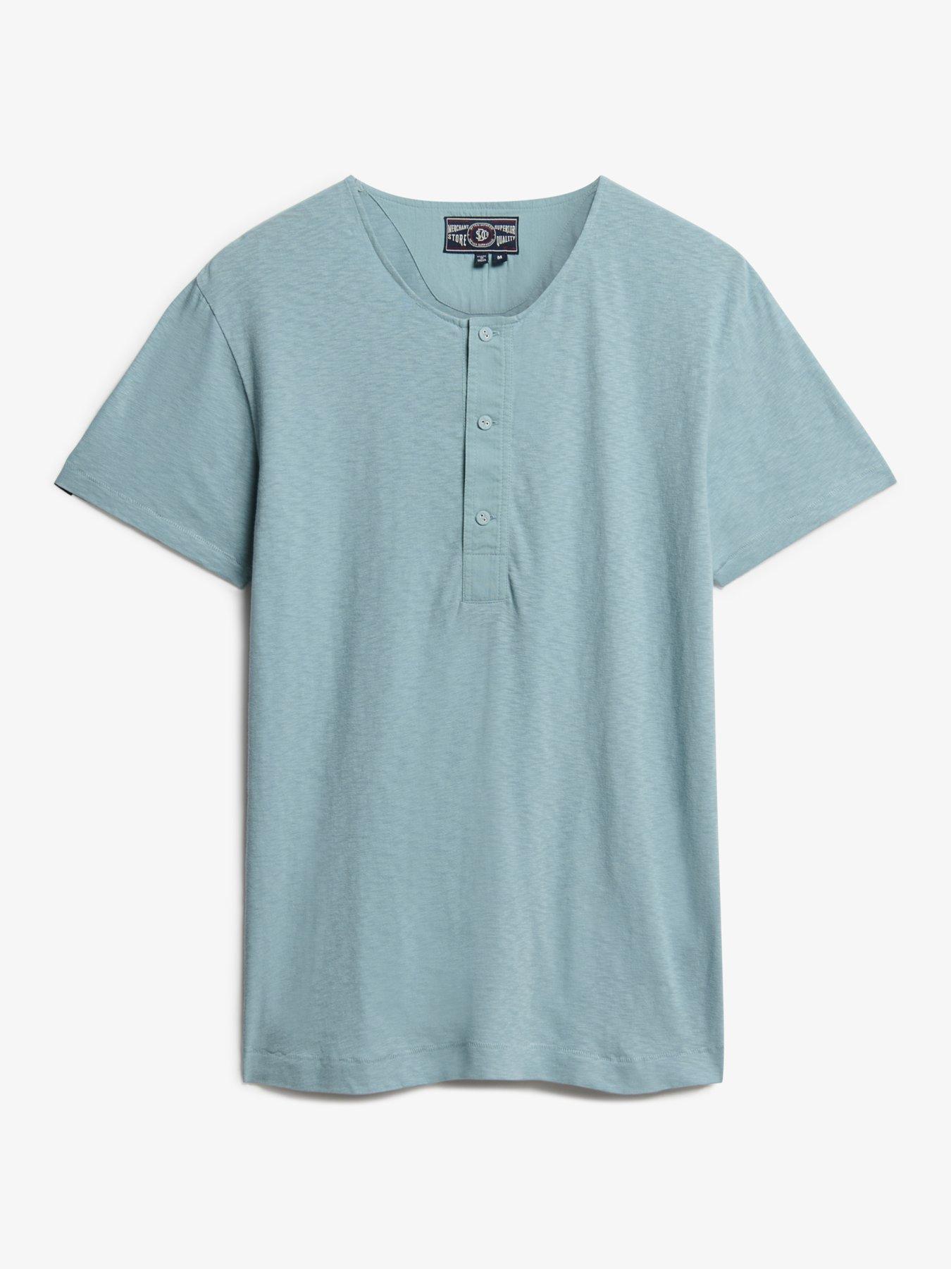 Image 5 of 5 of Superdry Merchant Short Sleeve Grandad Jersey T-Shirt - Blue