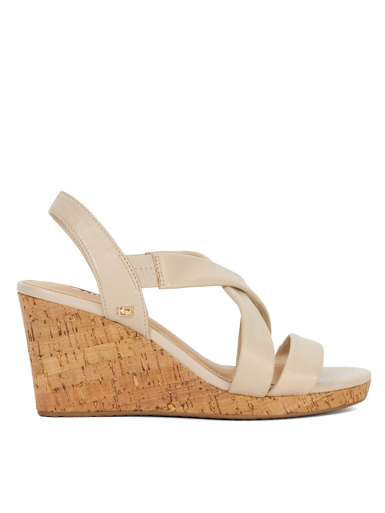 undefined Kamies Leather Cross Strap Wedge Sandals - Blush