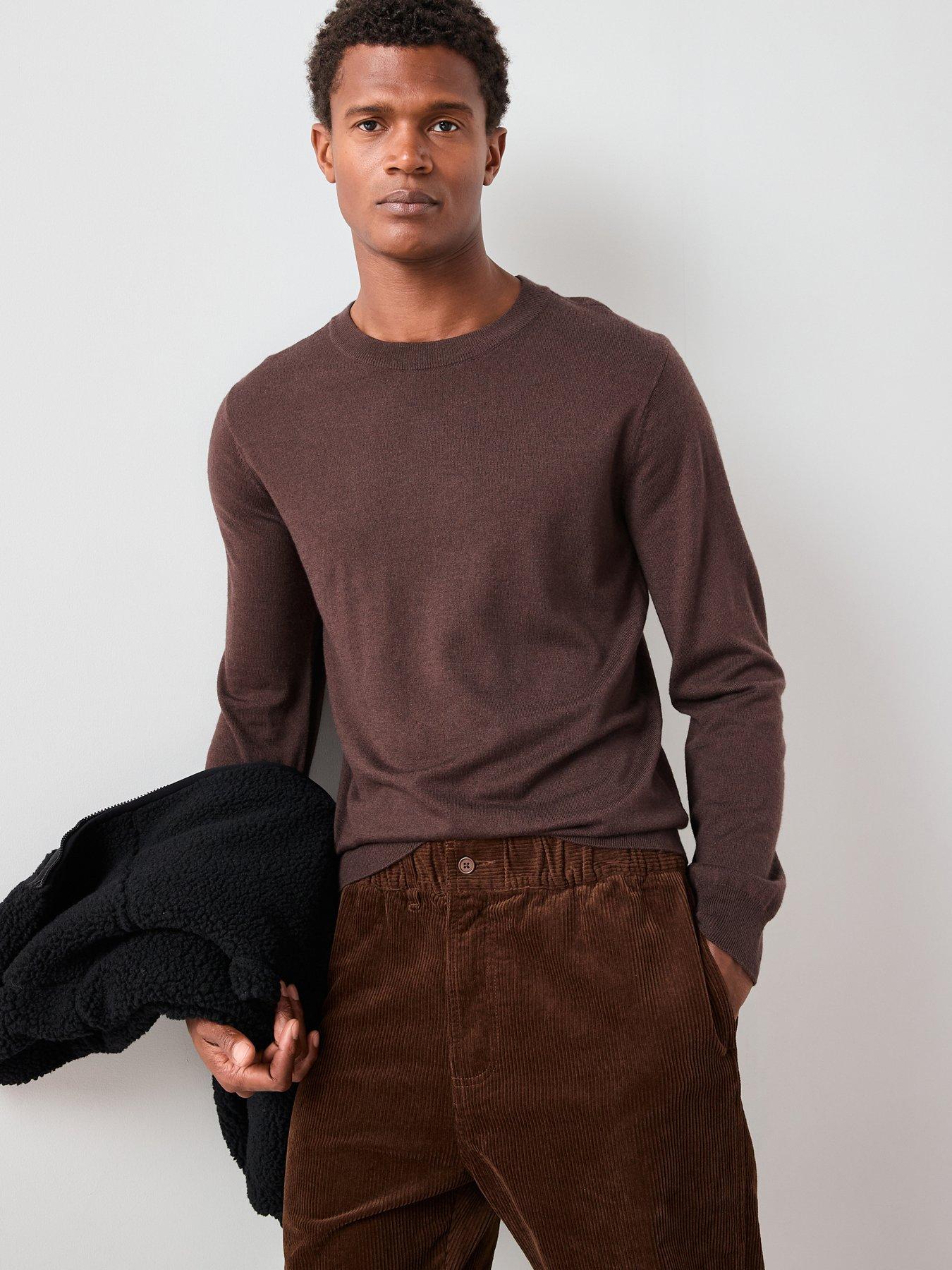 The Very Collection Wool Blend High Crew Neck Jumper - Brown