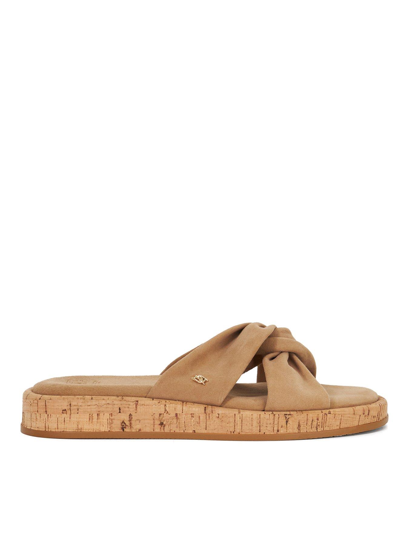 undefined Lita Double Strap Leather Mule Sandal - Sand
