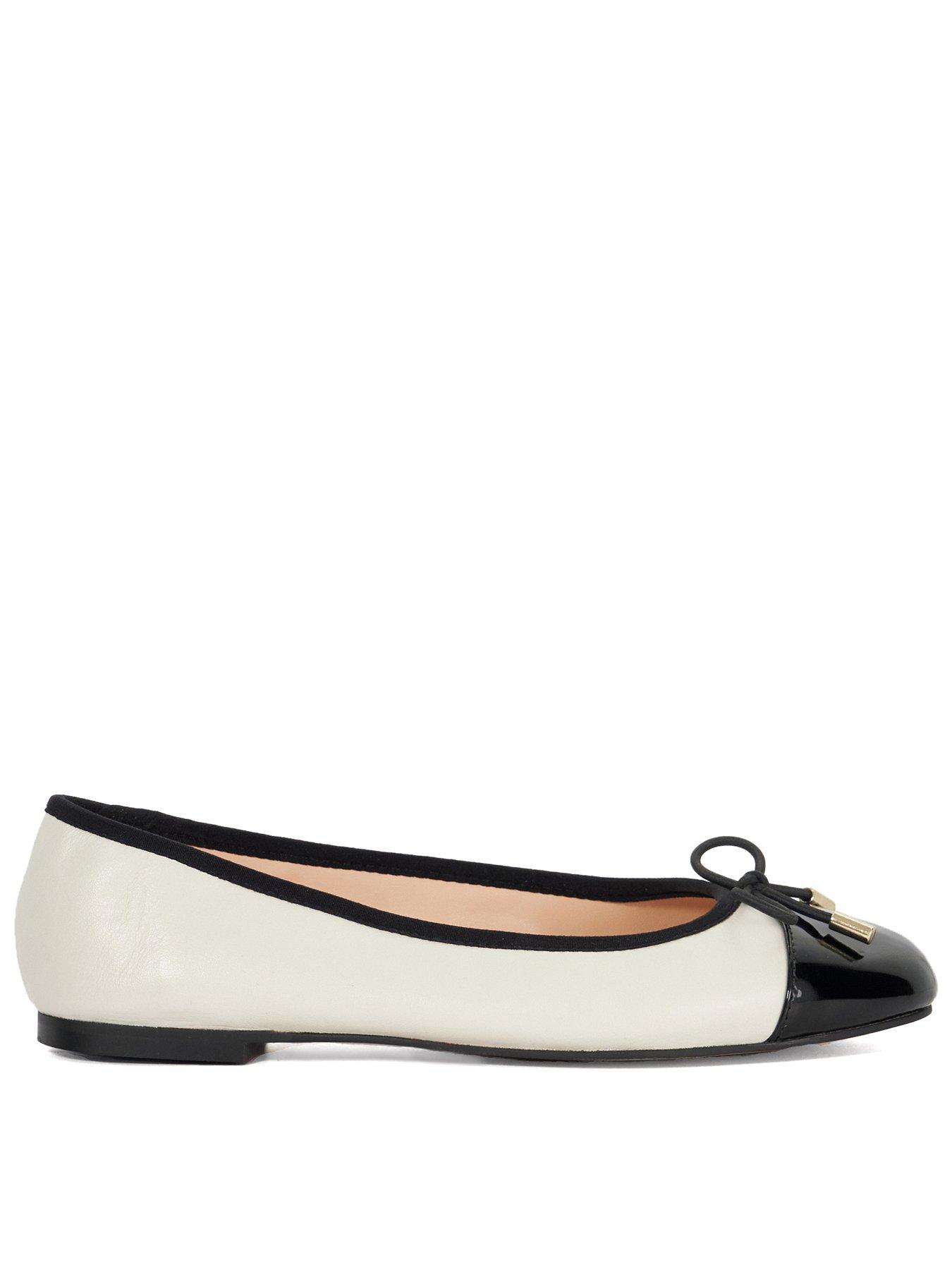 Dune London Wide Fit Highest Leather Ballet Shoes - Cream, Natural, Size 3, Women