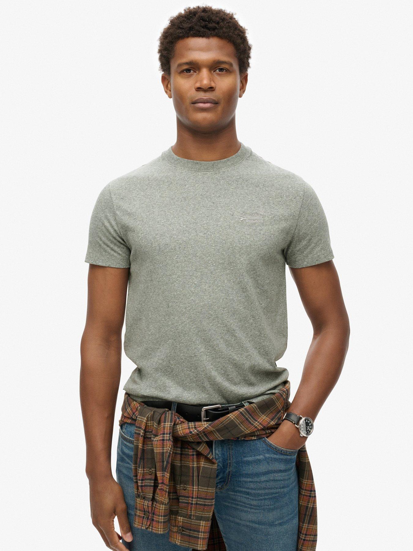 undefined Essential Logo Embroidered T-Shirt - Grey