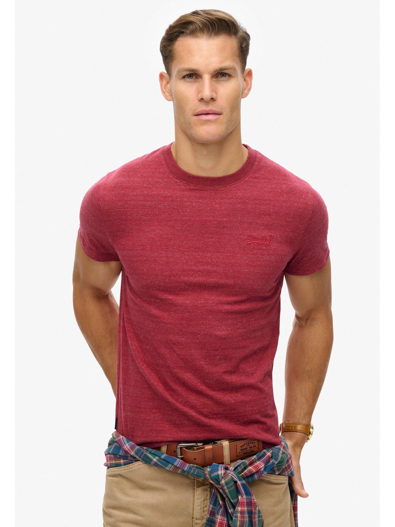 undefined Essential Logo Embroidered T-Shirt - Red