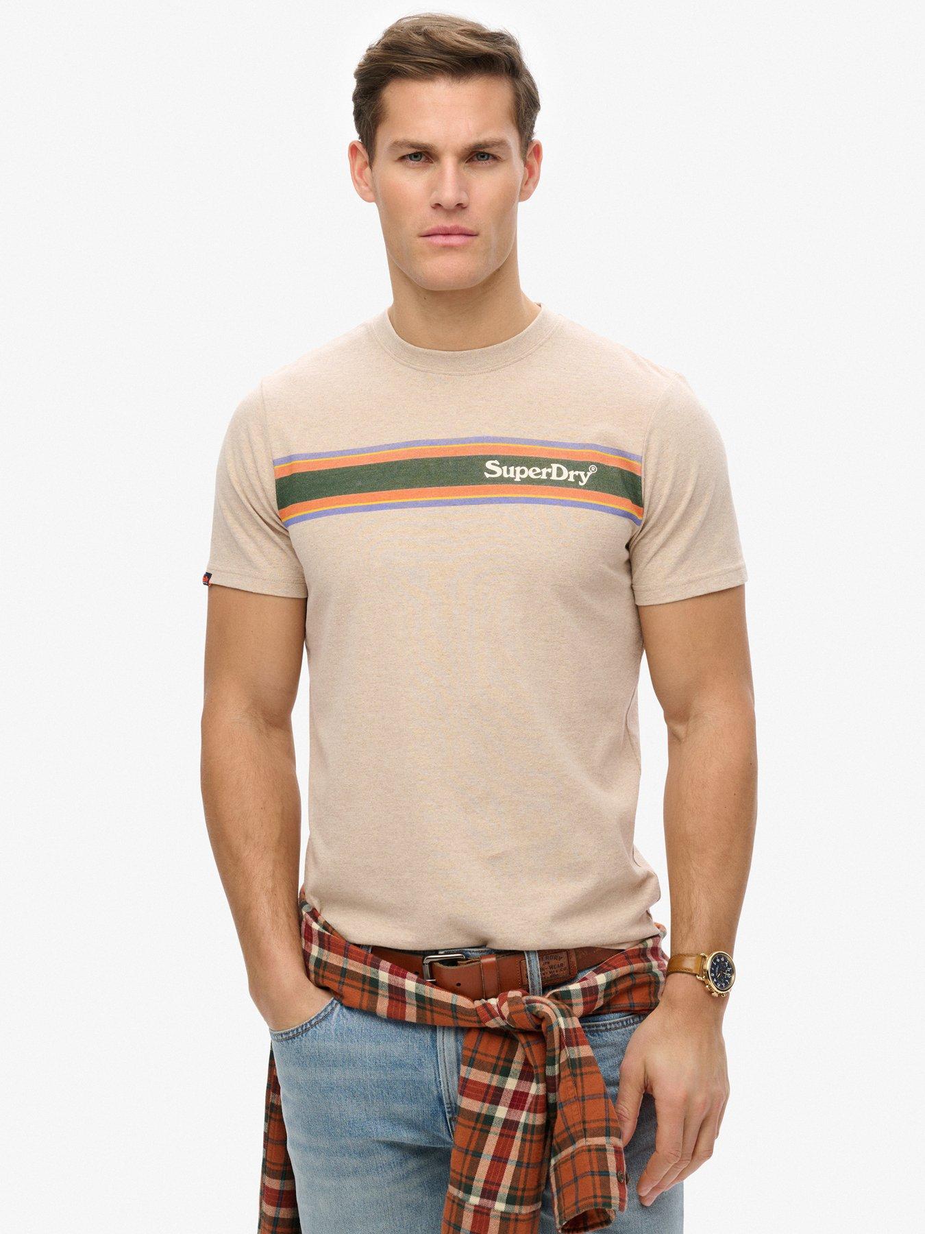 undefined Venue Logo Stripe Relaxed T-Shirt - Beige
