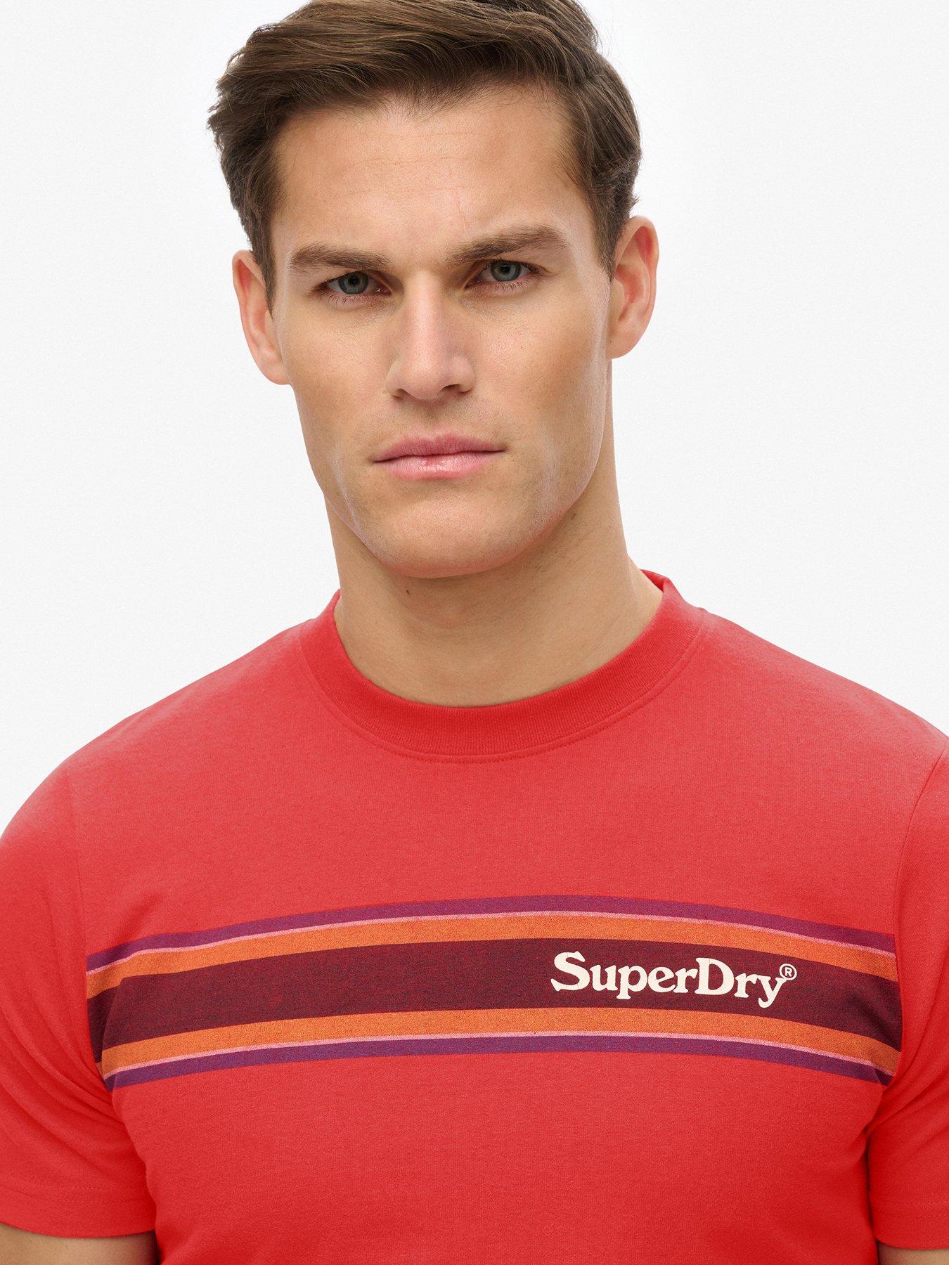 Image 4 of 5 of Superdry Venue Logo Stripe Relaxed T-Shirt - Red