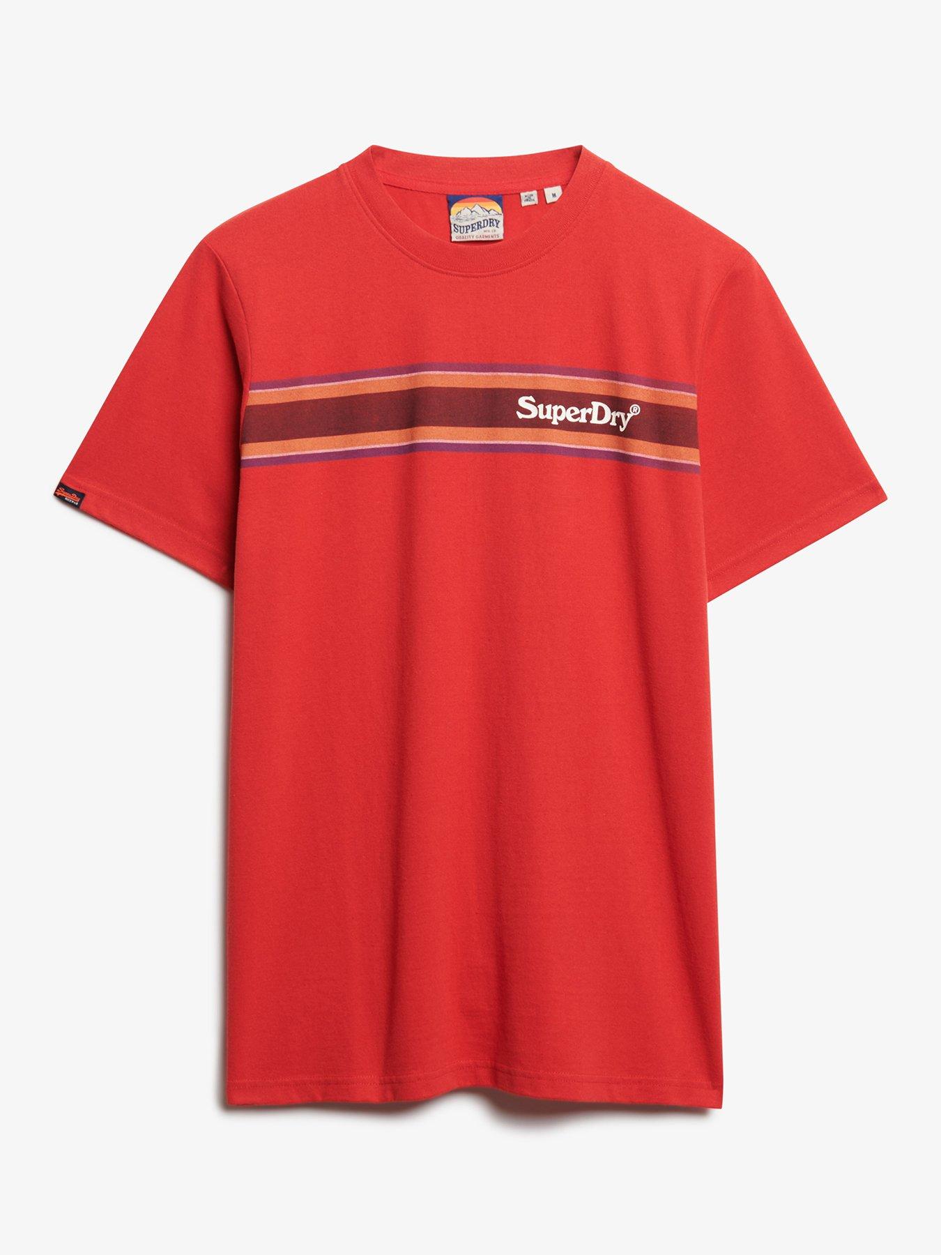 Image 5 of 5 of Superdry Venue Logo Stripe Relaxed T-Shirt - Red