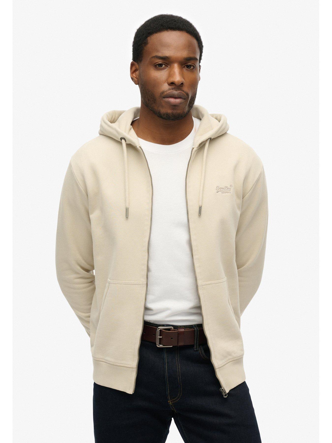 undefined Essential Logo Zip Hoodie - Beige