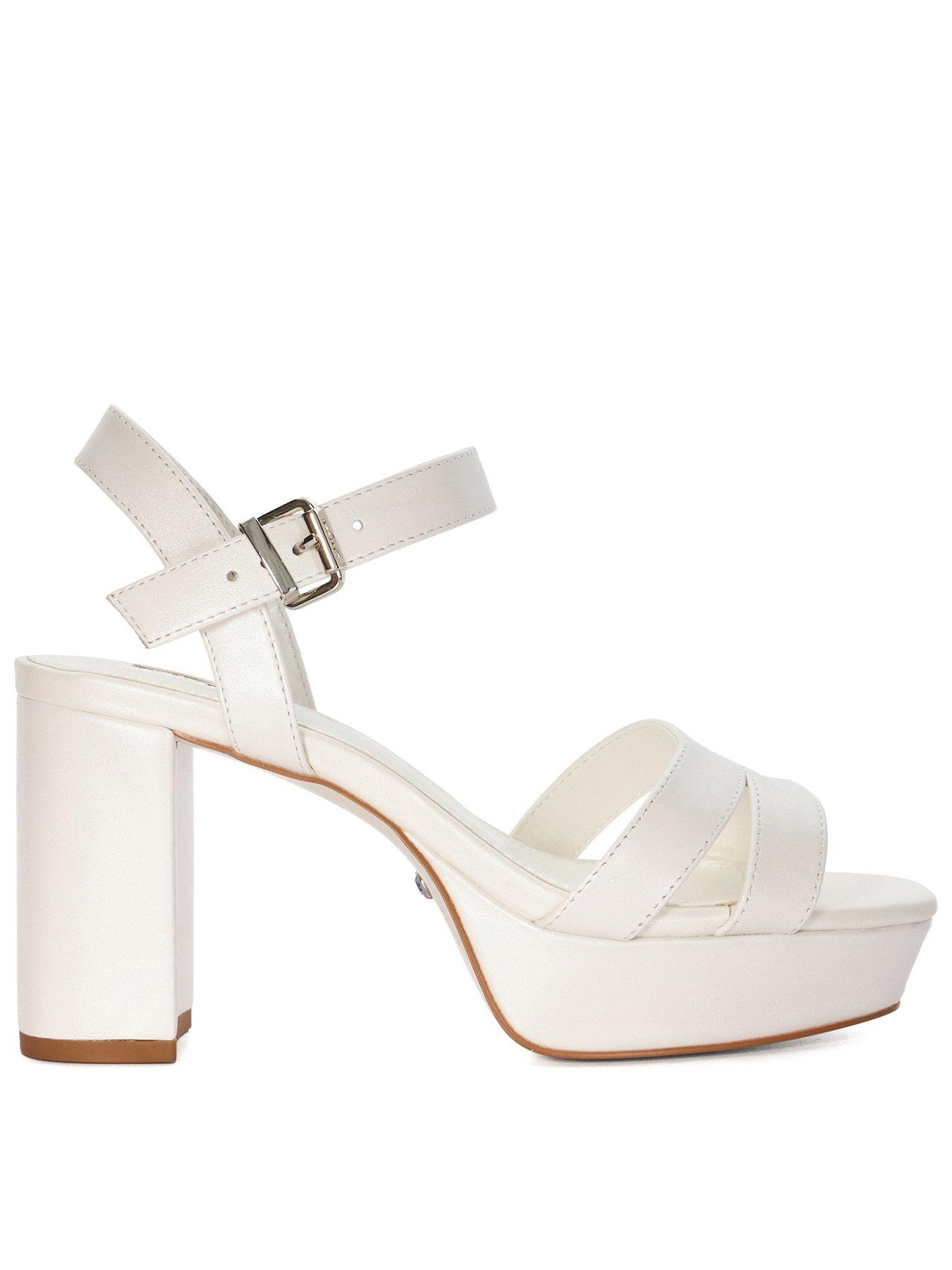 undefined Madewithlove Bridal Leather Platform Heels - Ivory